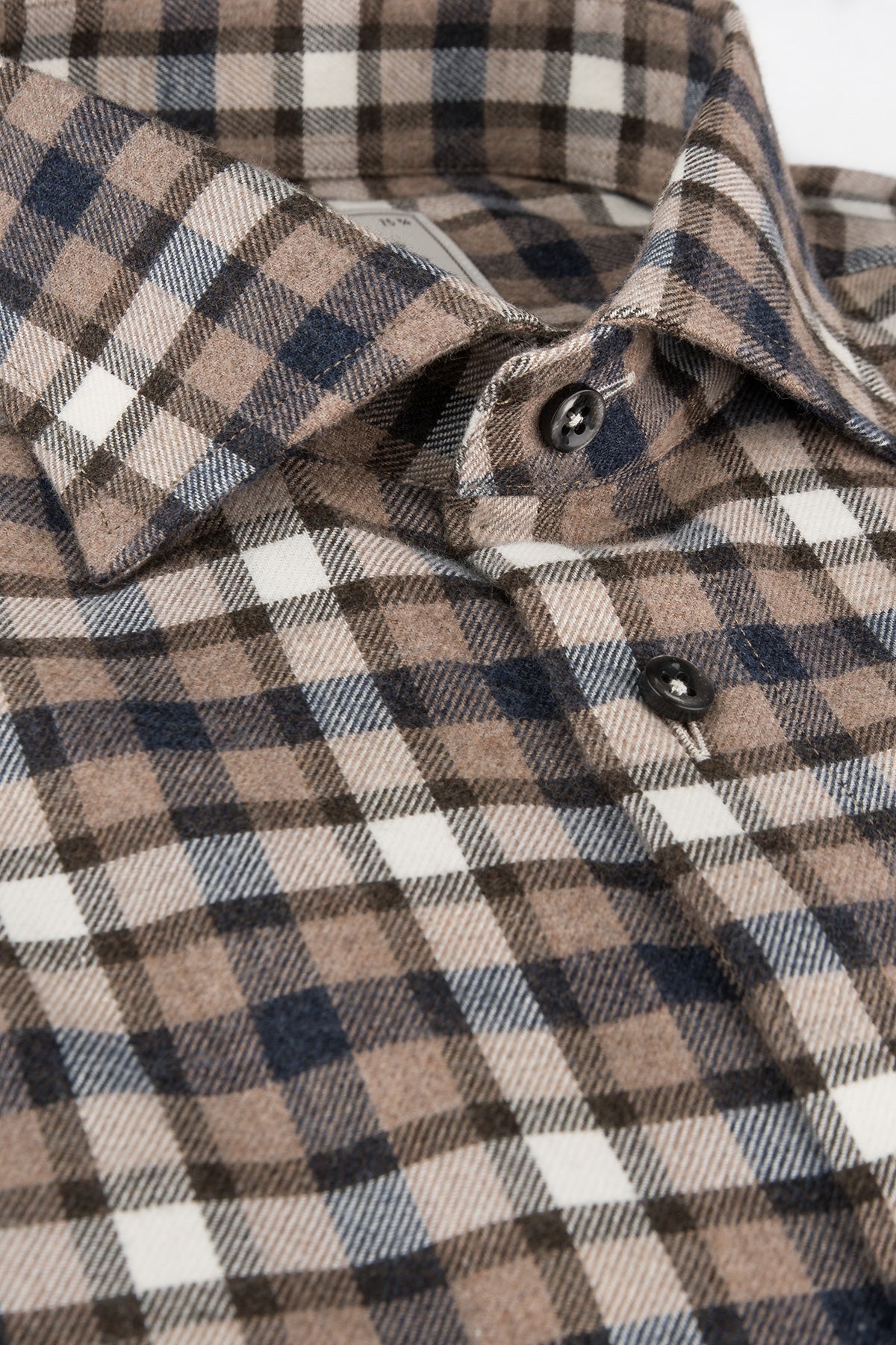 Brown checked regular fit flannel shirt