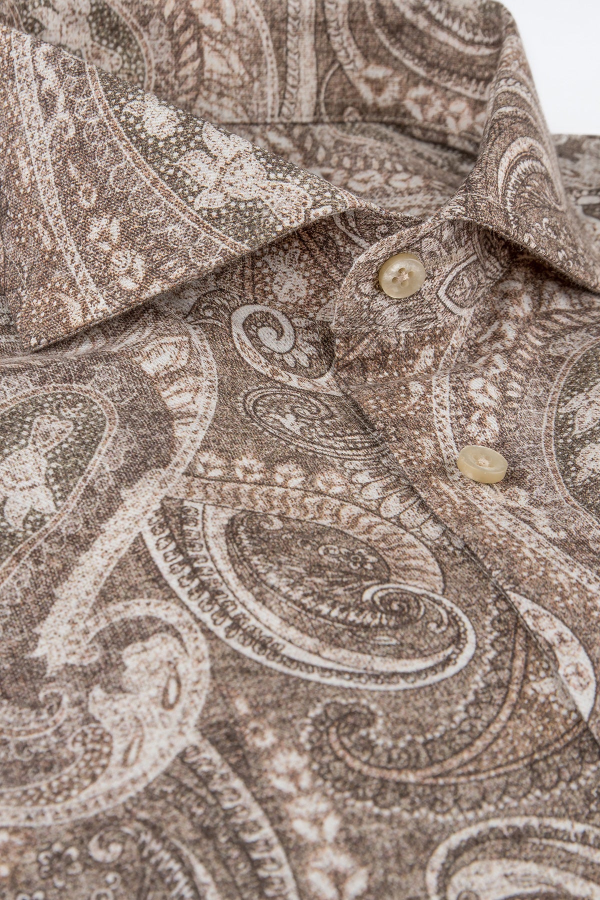 Brown paisley printed regular fit shirt