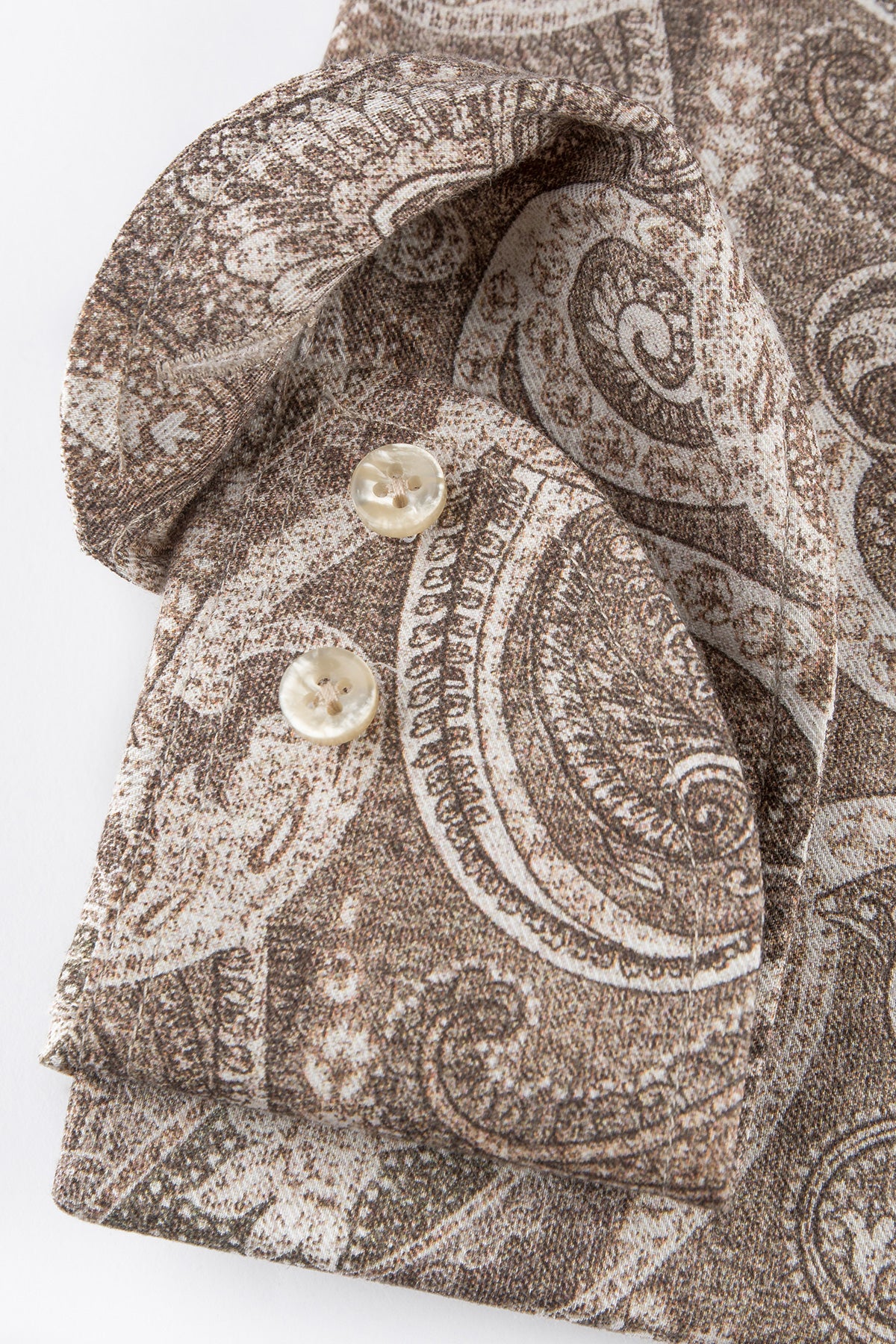 Brown paisley printed regular fit shirt