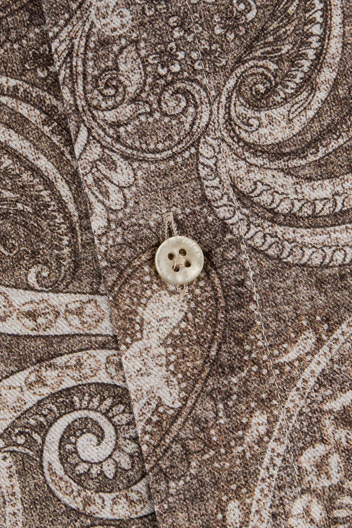 Brown paisley printed slim fit shirt