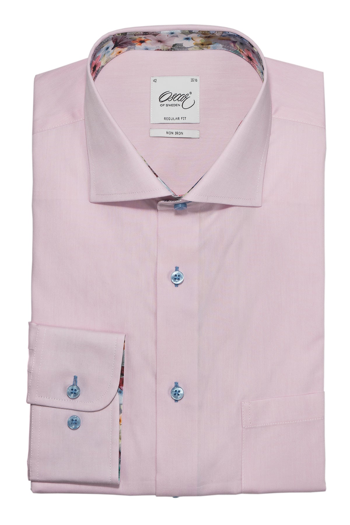 Pink regular fit shirt with contrast details