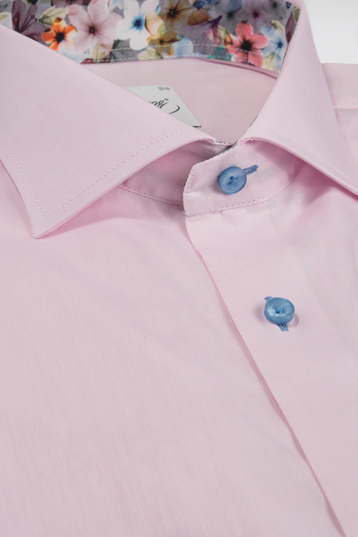 Pink regular fit shirt with contrast details