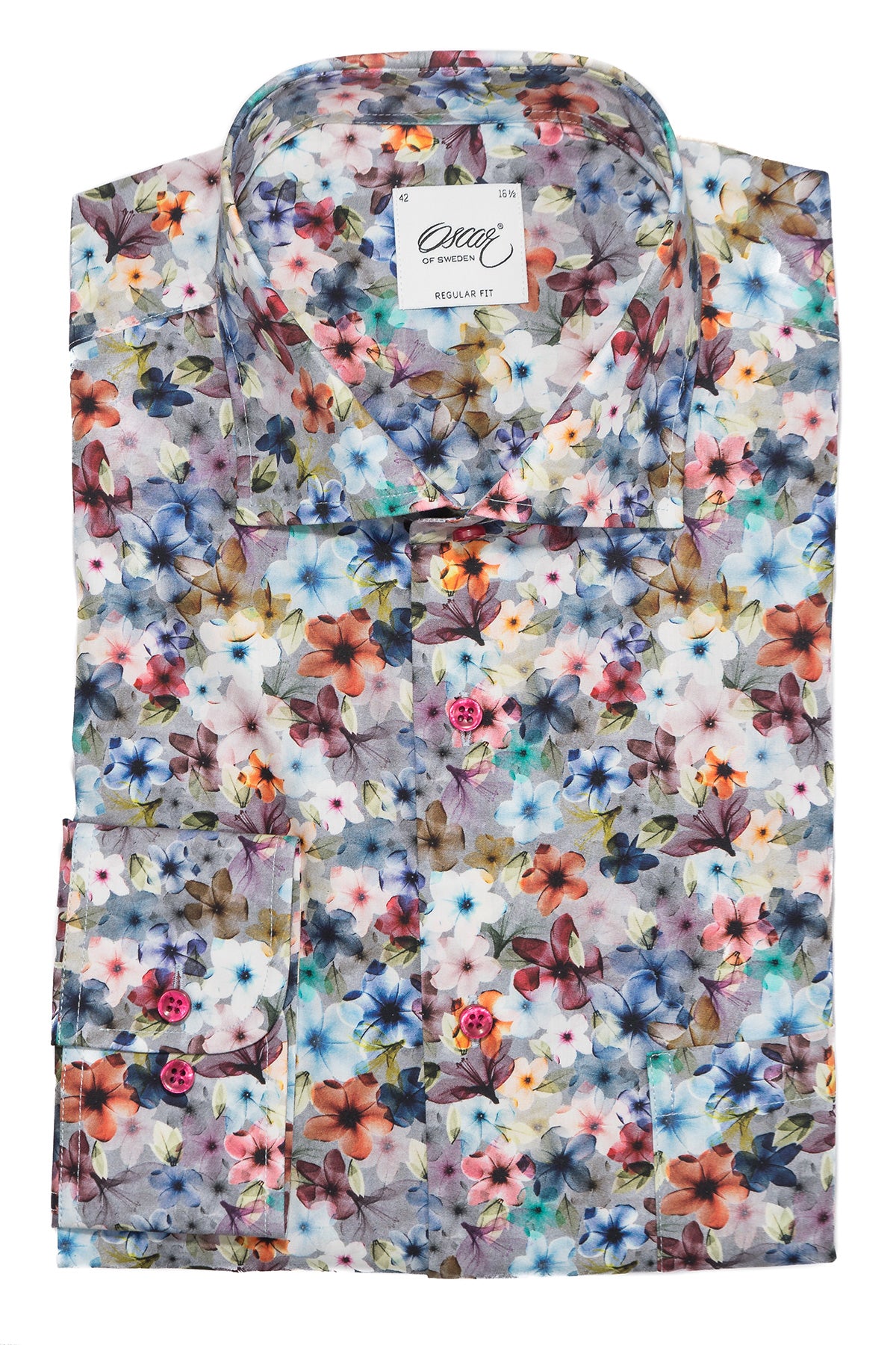 Flower printed regular fit shirt