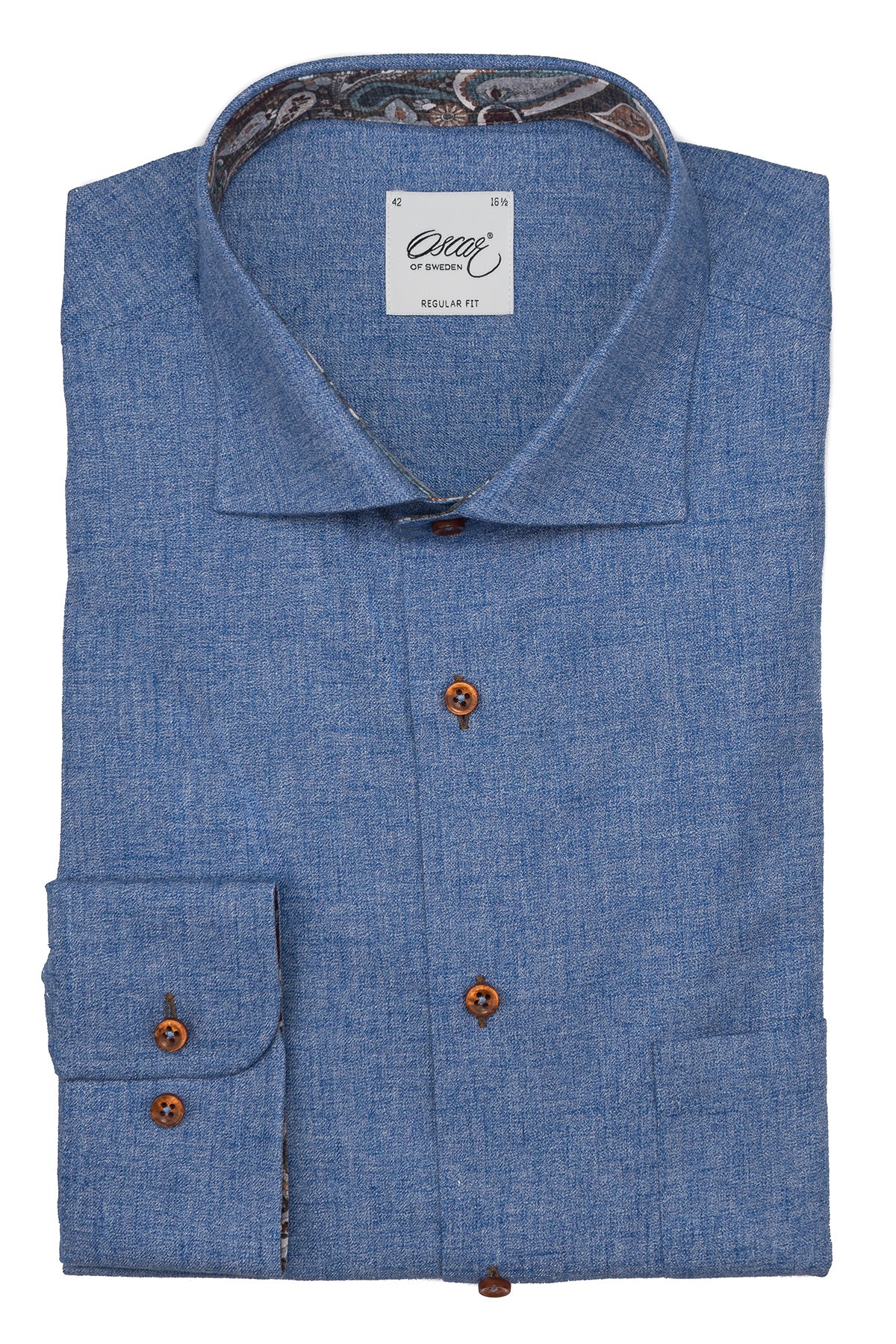 Blue regular fit shirt with contrast details