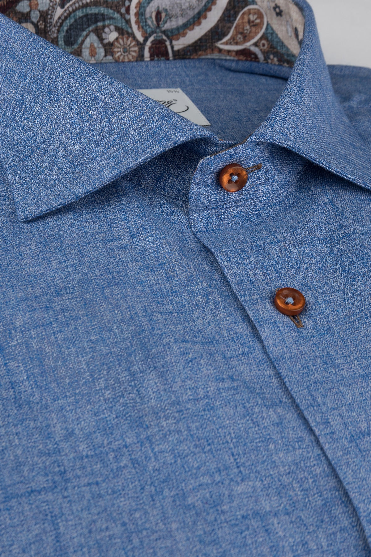 Blue regular fit shirt with contrast details