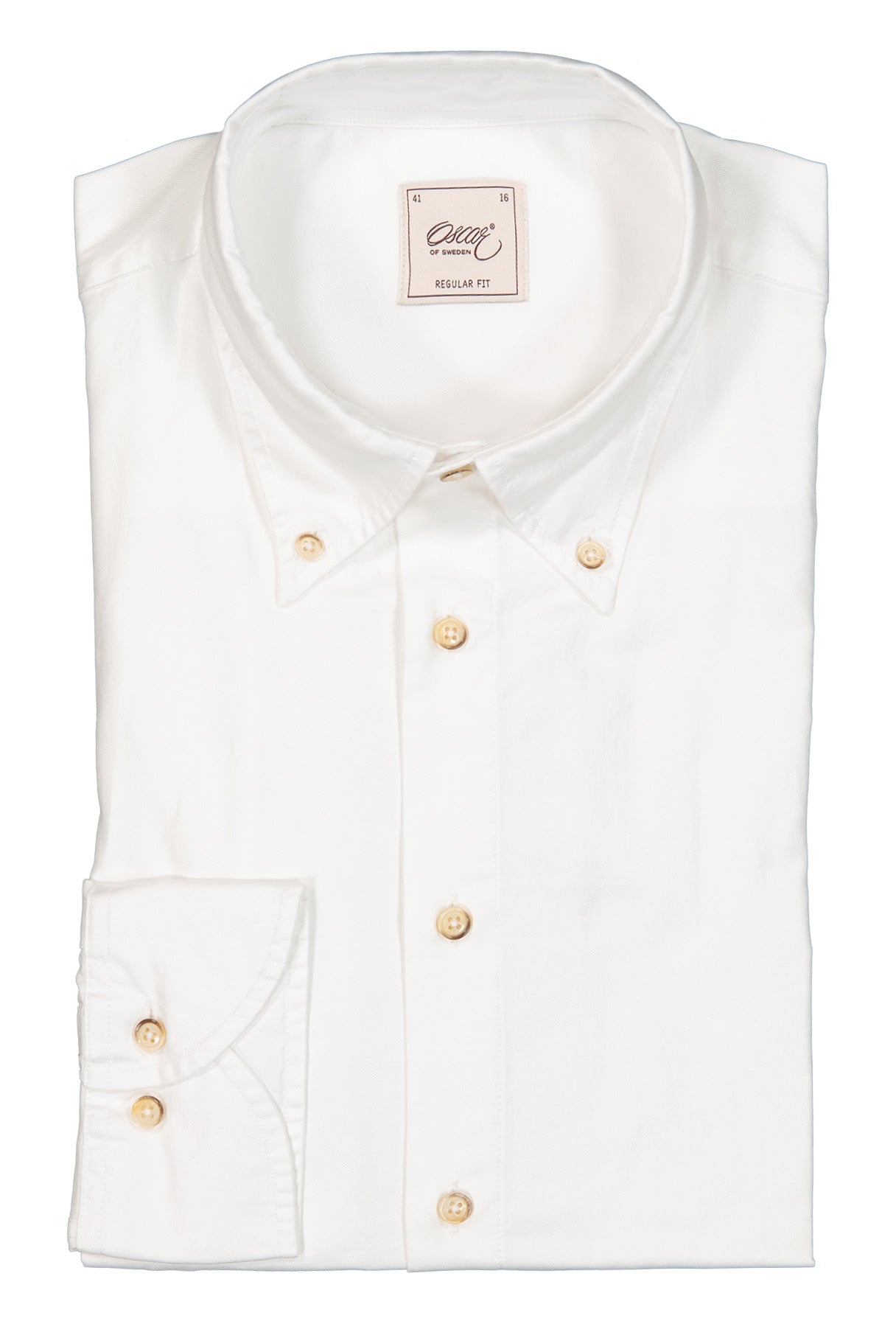 White soft washed button down regular fit shirt