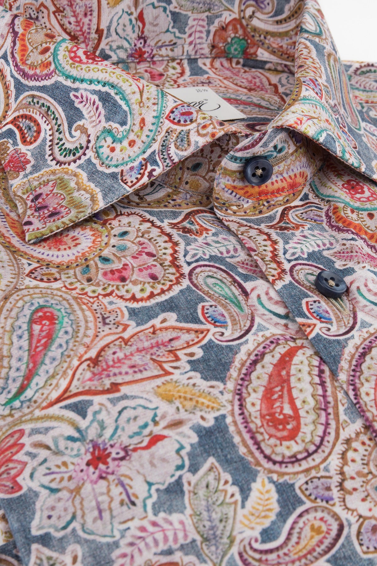 Blue paisley printed regular fit shirt