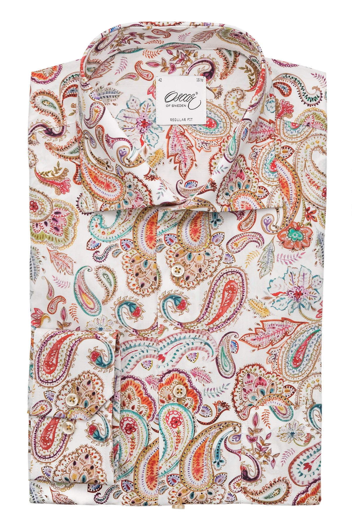 White paisley patterned shirt regular fit