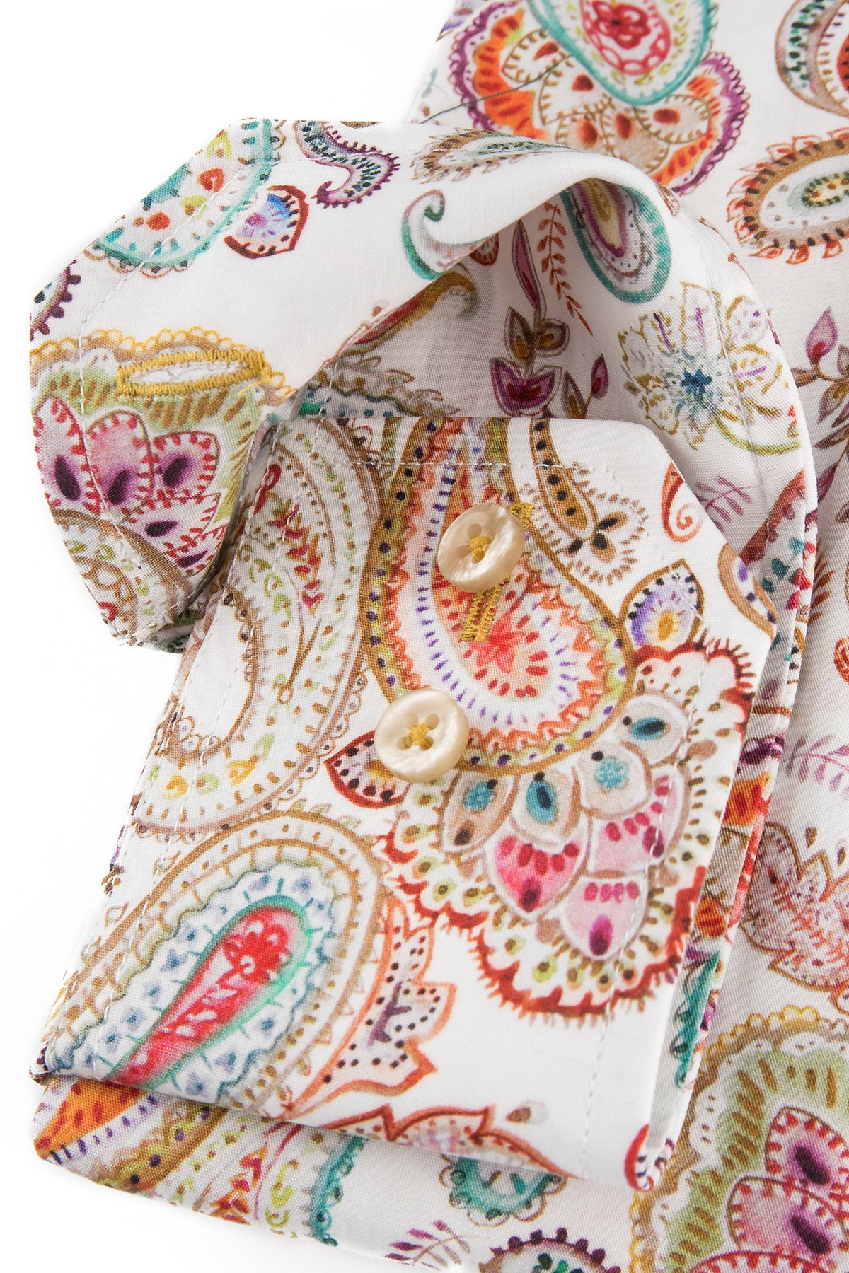 White paisley printed regular fit shirt