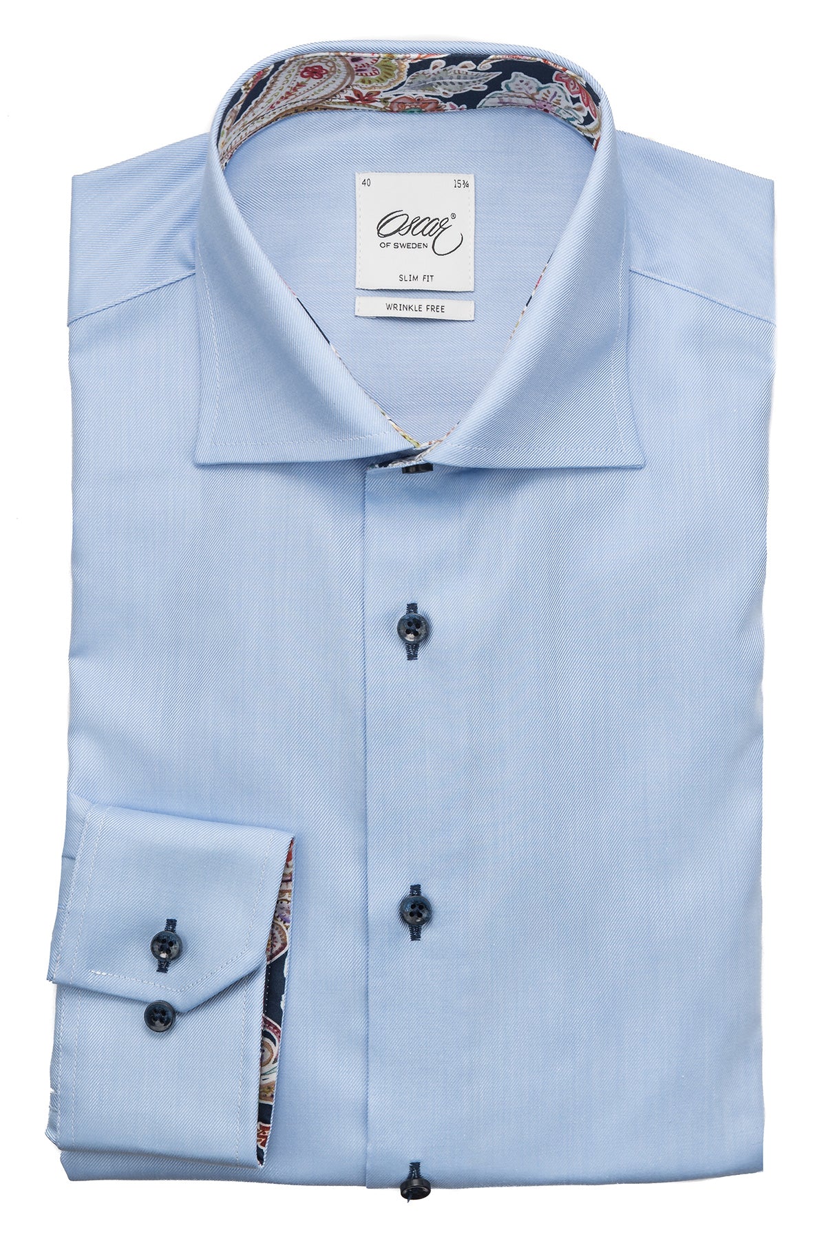 Light blue shirt with contrast details slim fit