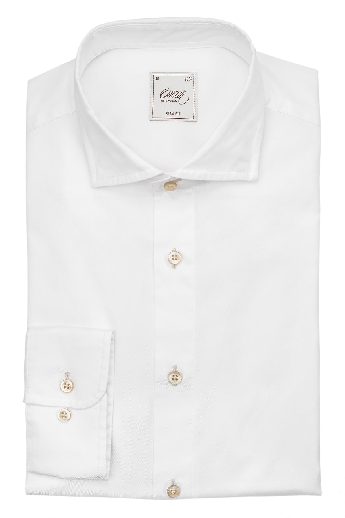 White soft washed slim fit shirt