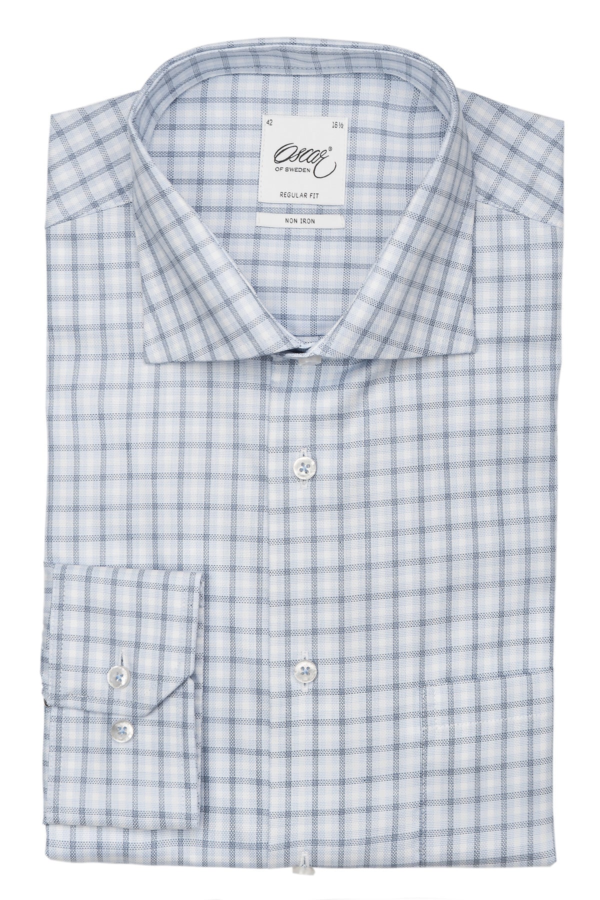 Blue checked regular fit shirt