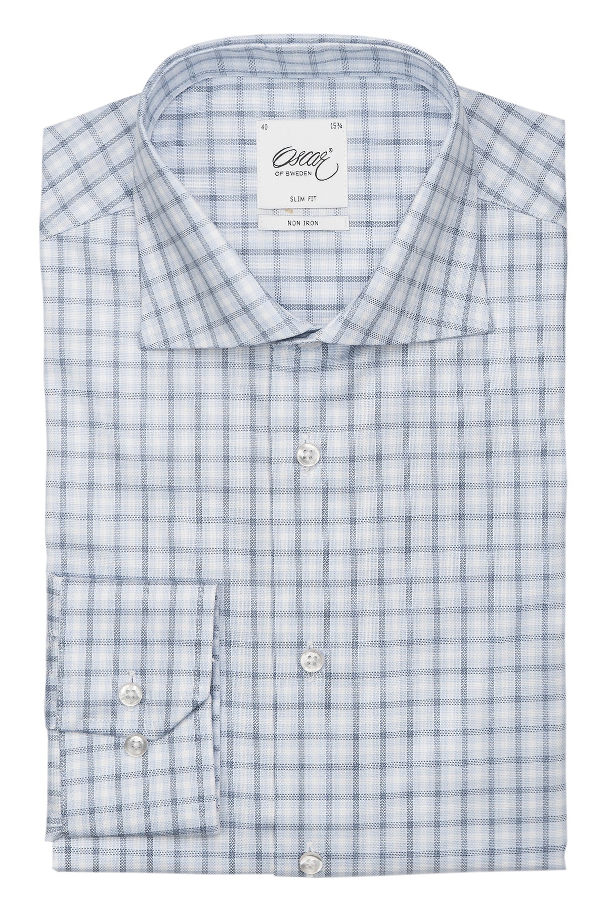 Blue checked slim fit shirt