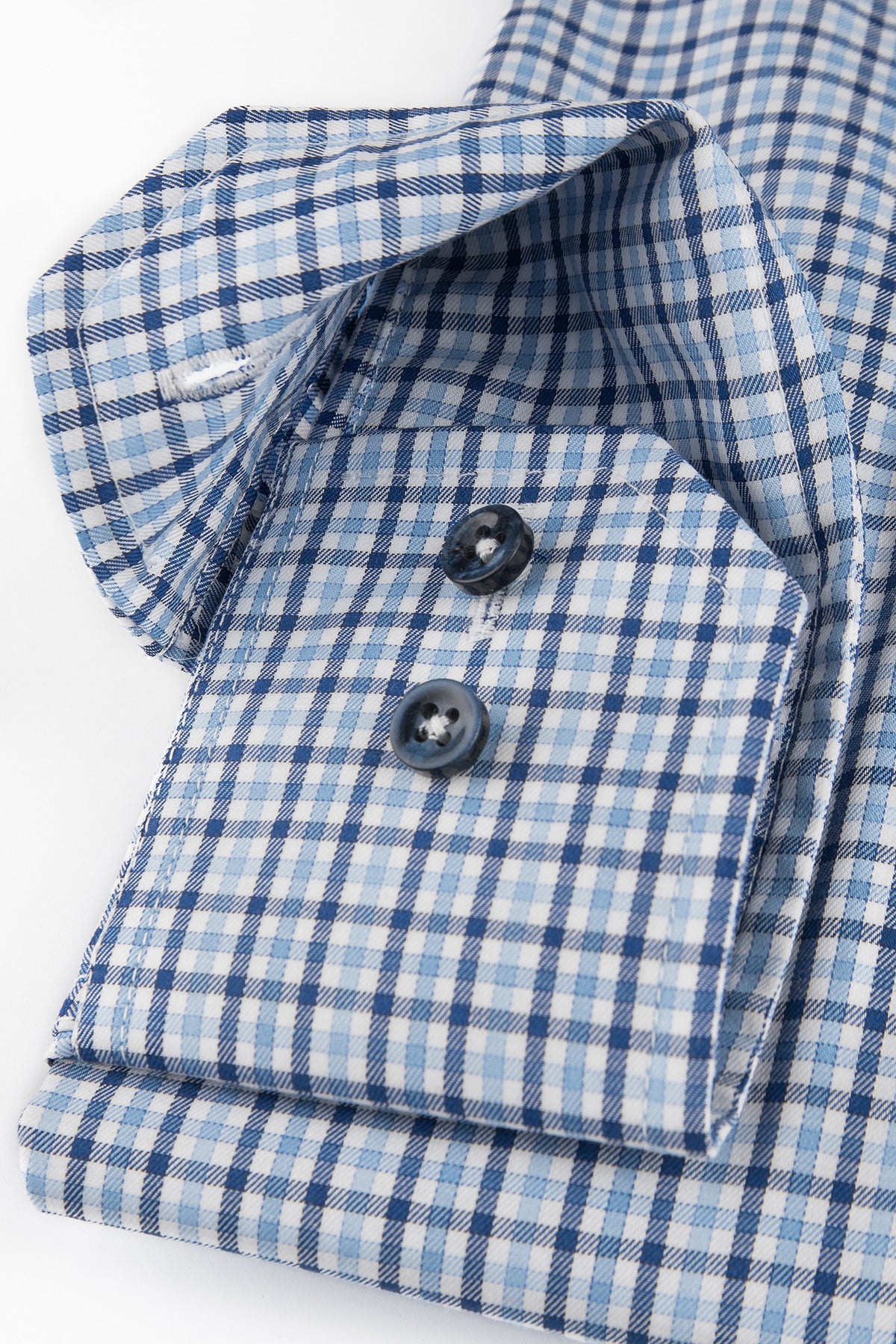 Light blue checked button down shirt regular fit