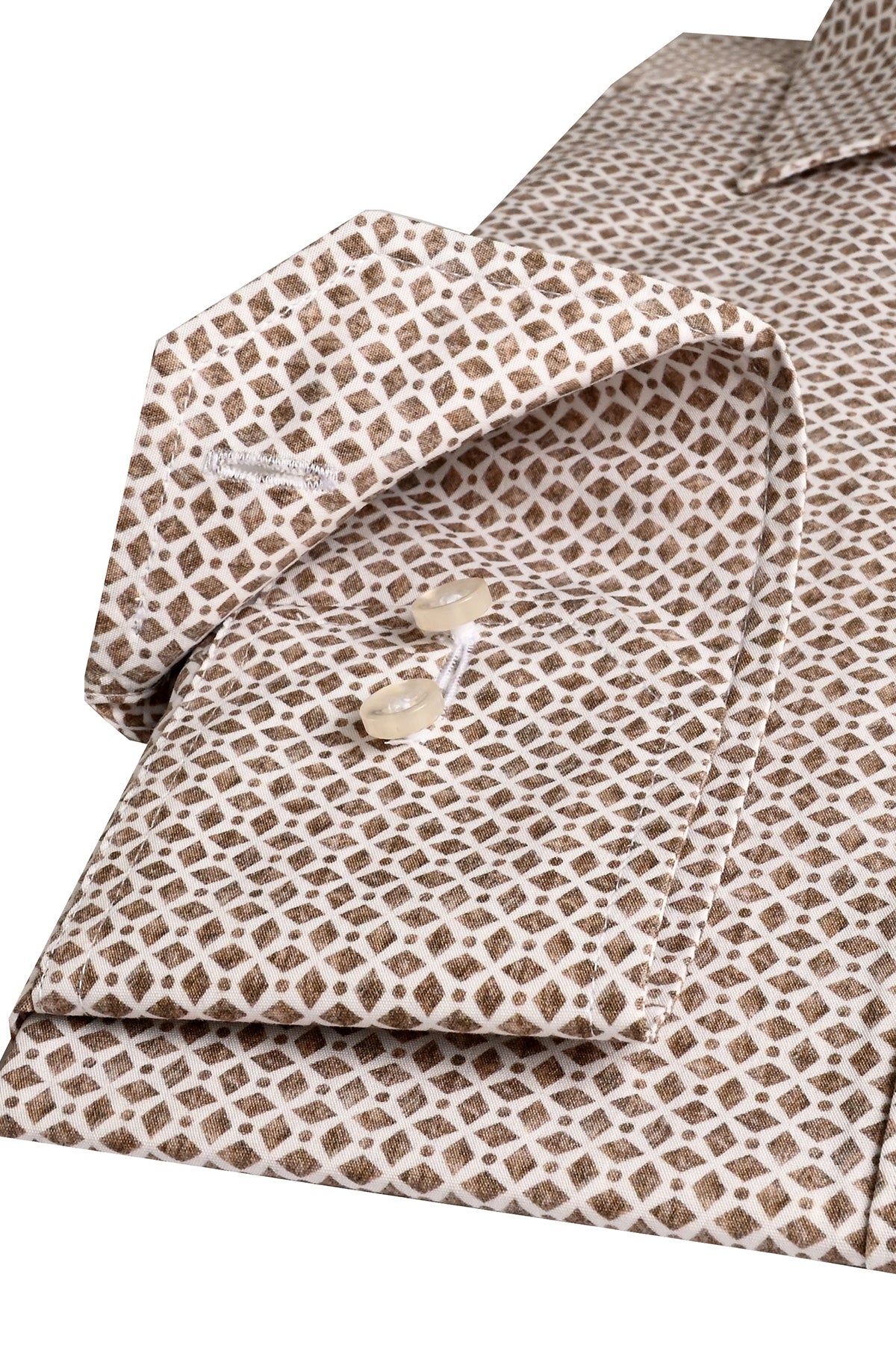 Brown printed slim fit shirt