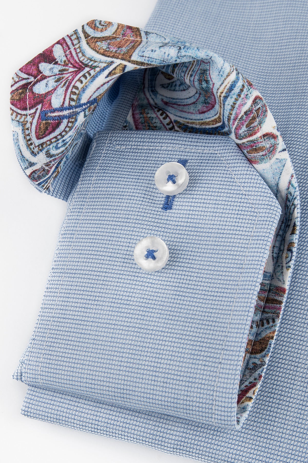 Blue regular fit shirt with contrast details