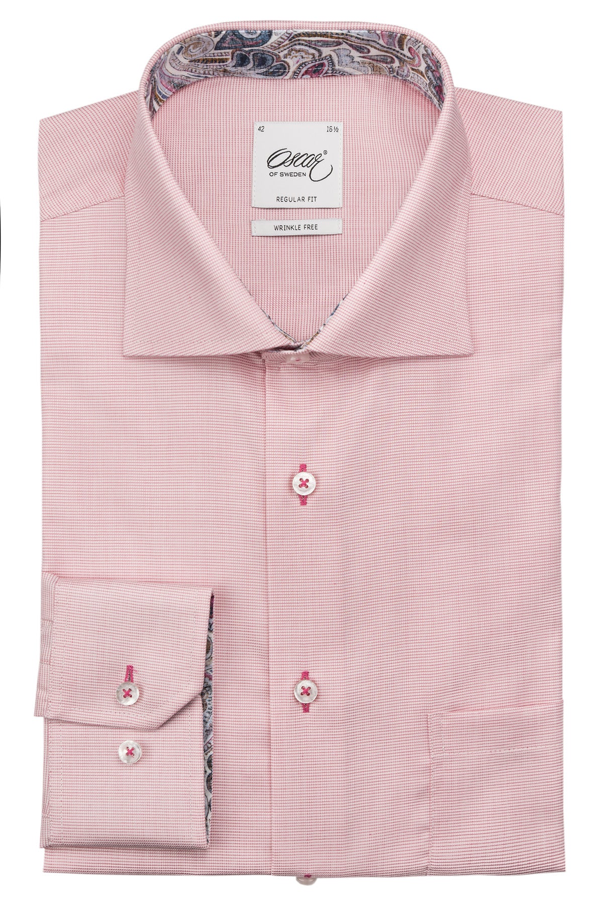 Pink regular fit shirt with contrast details