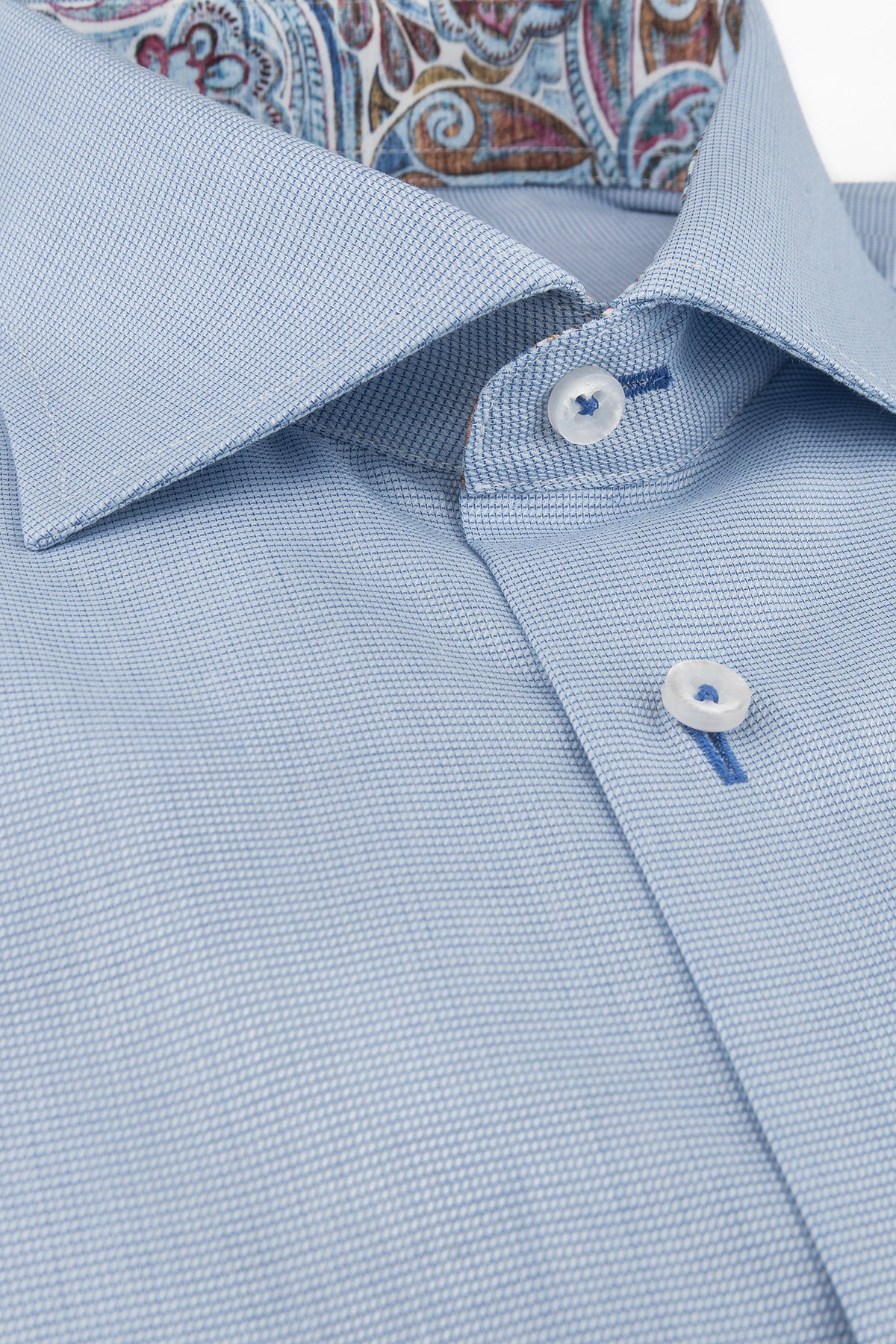 Blue slim fit shirt with contrast details