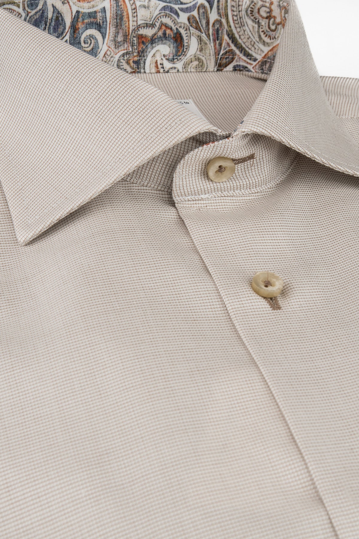 Beige slim fit shirt with contrast details