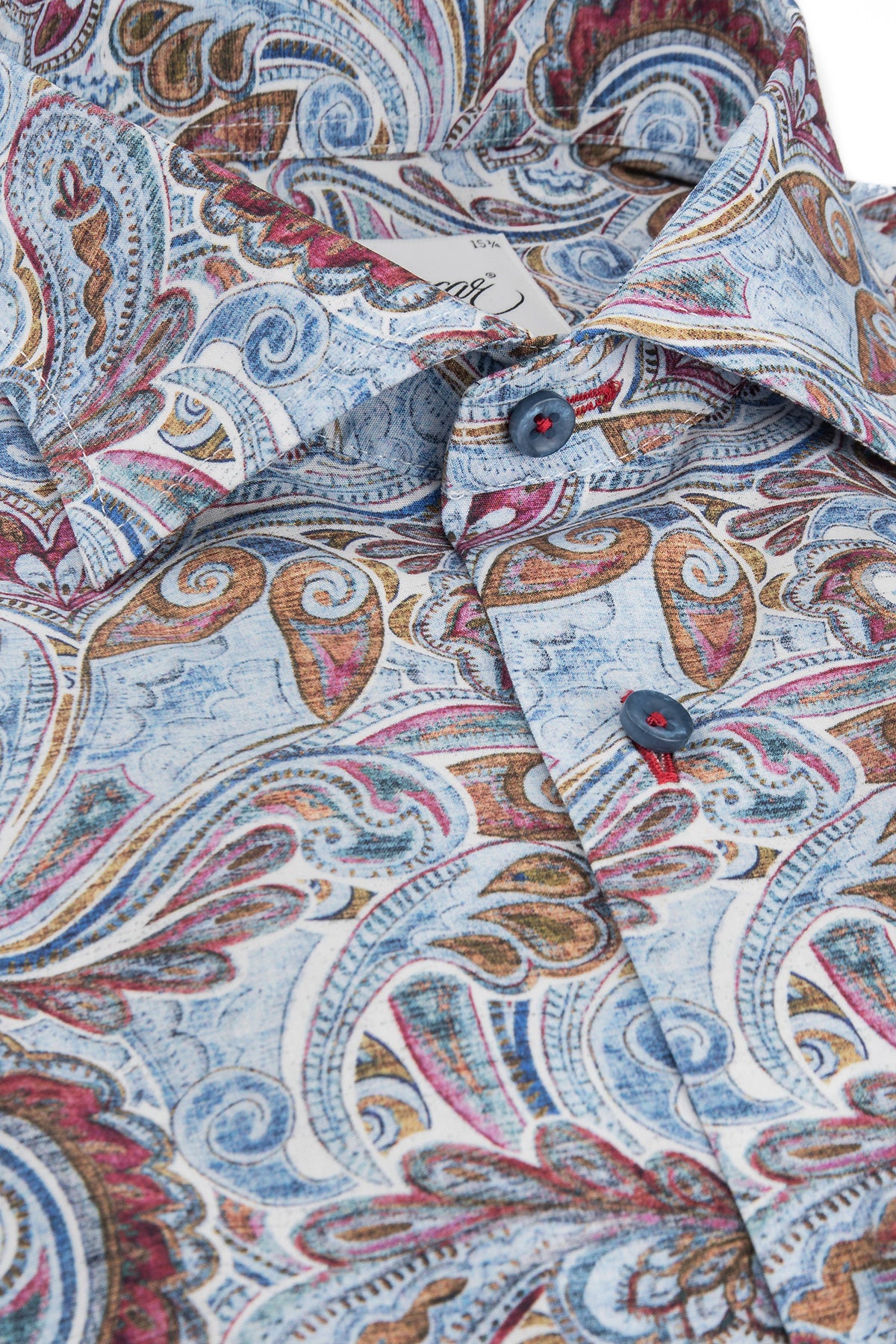 Blue paisley printed regular fit shirt