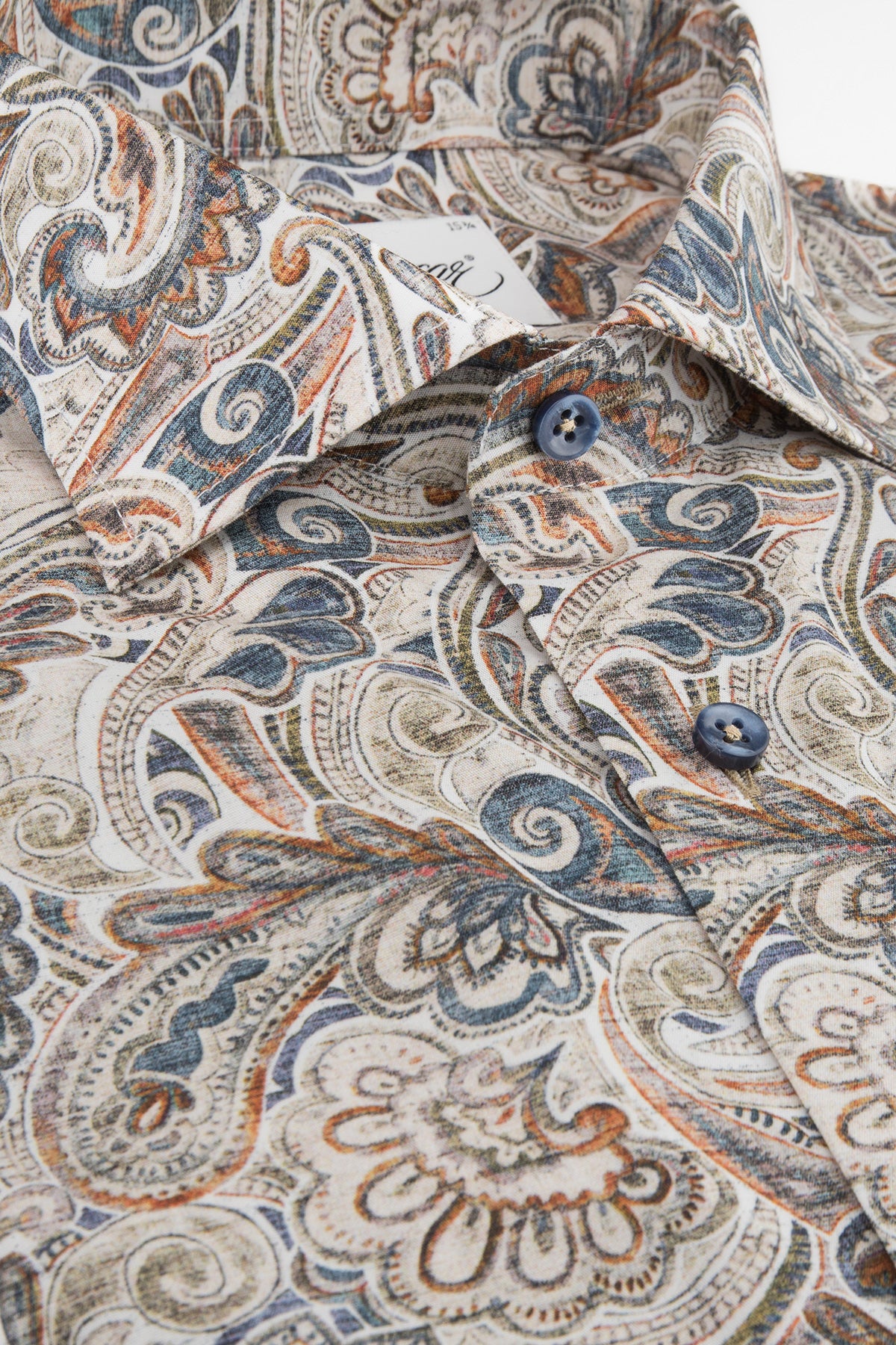 Beige paisley patterned shirt regular fit