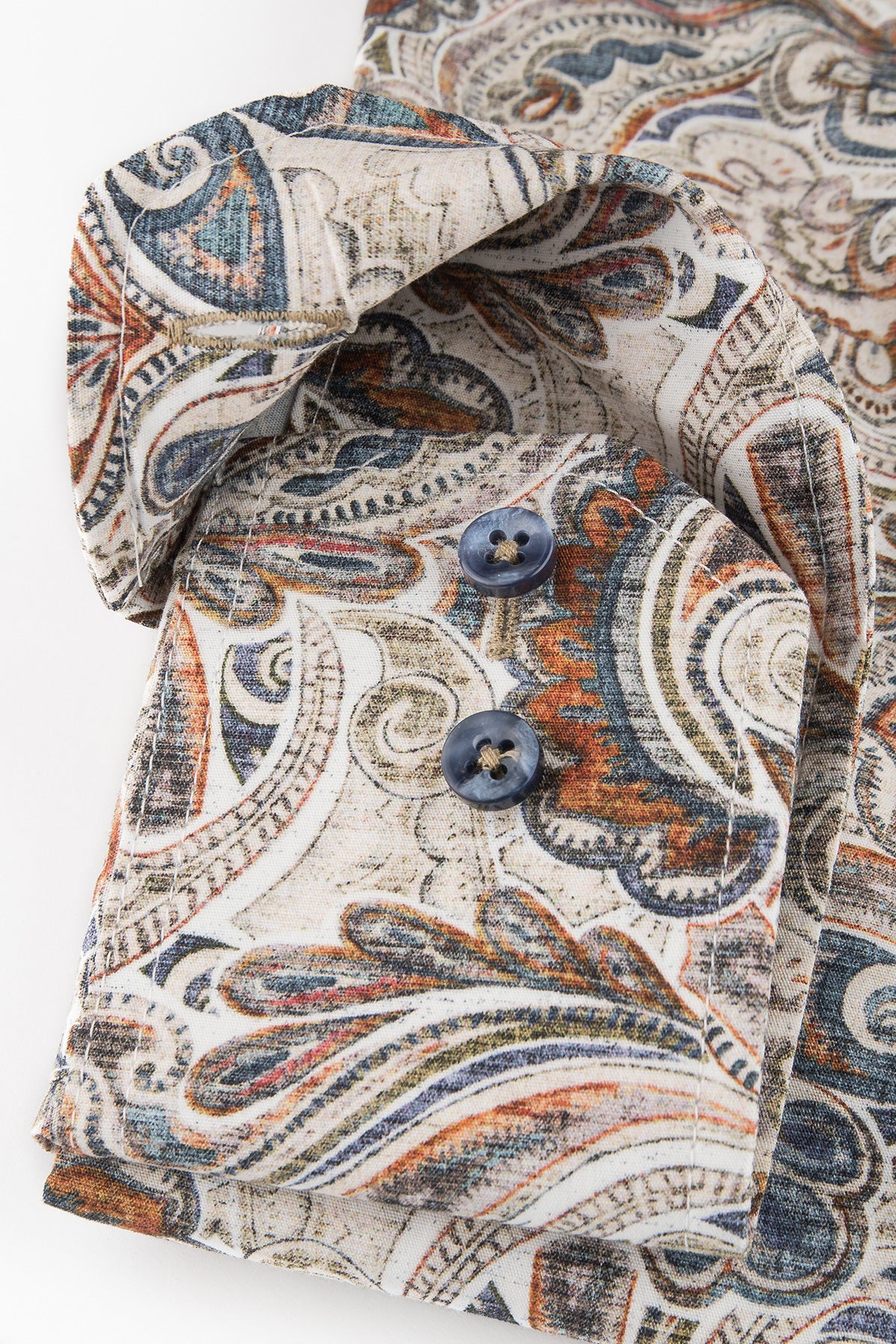 Beige paisley printed regular fit shirt