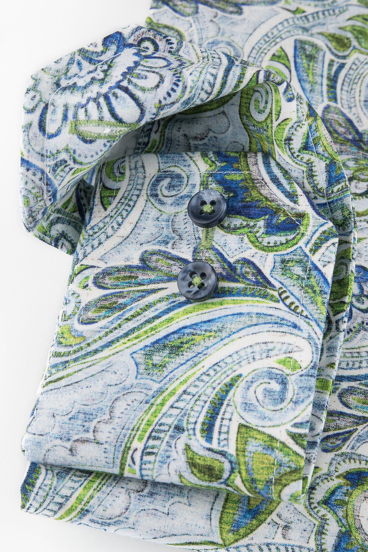 Green paisley printed regular fit shirt