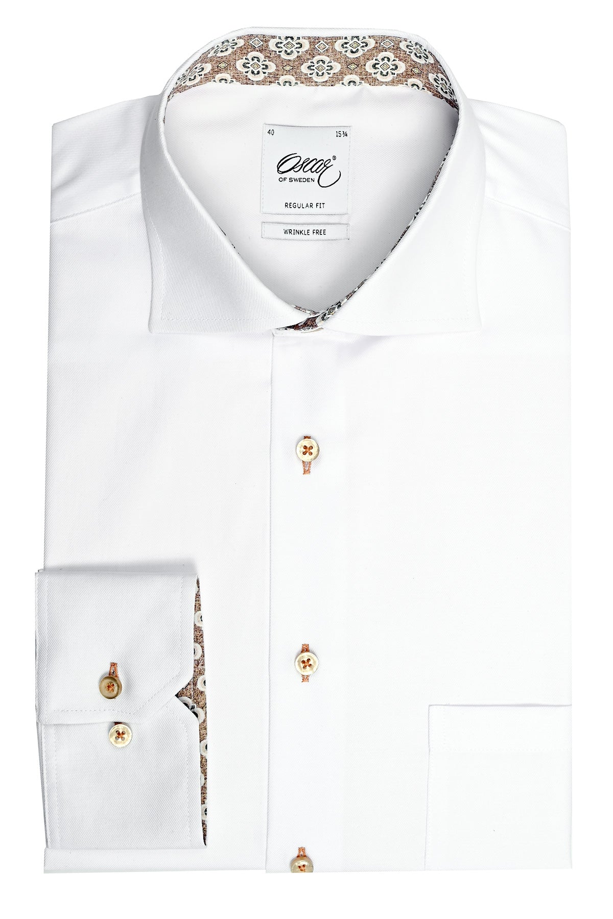 White regular fit shirt with contrast details