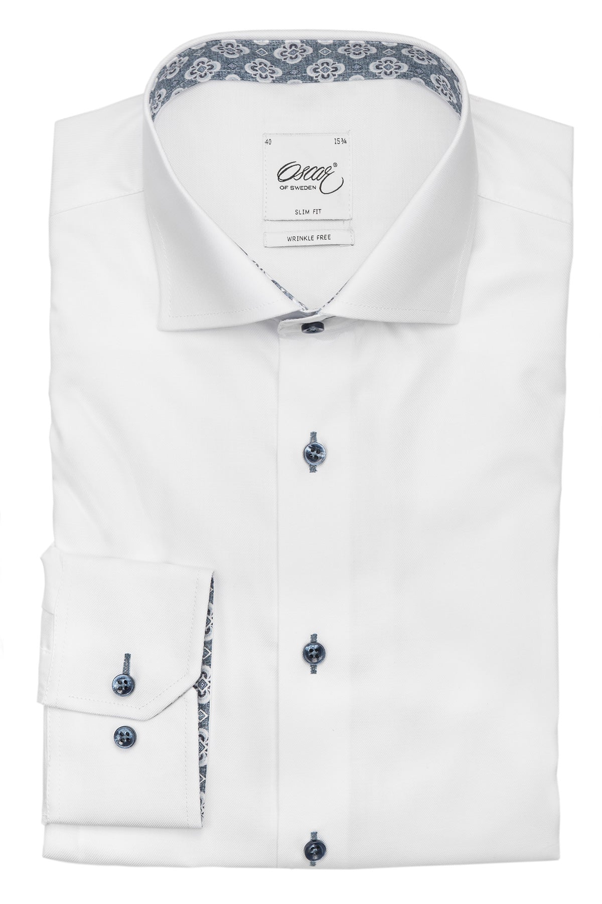 White slim fit shirt with contrast details