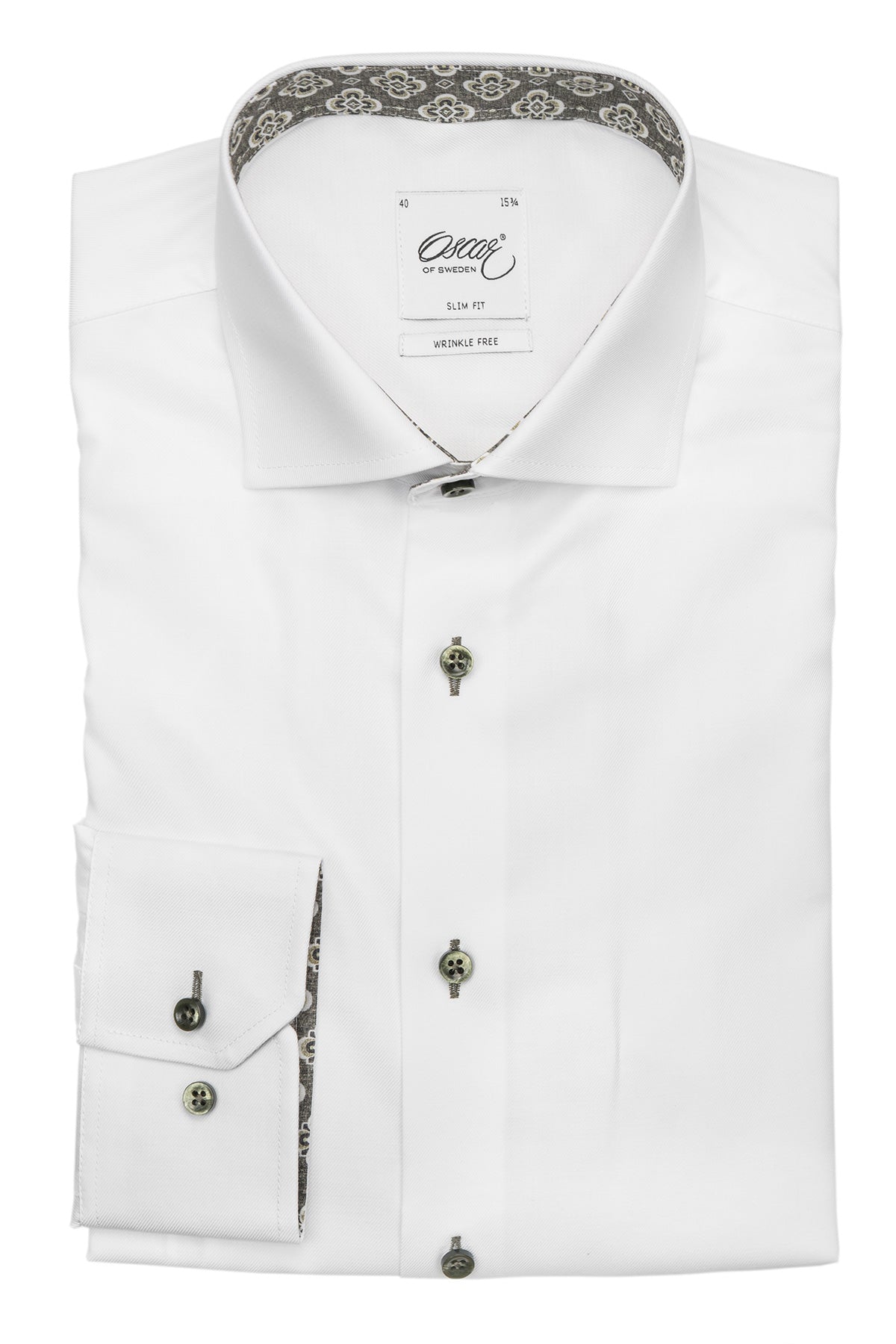 White slim fit shirt with contrast details