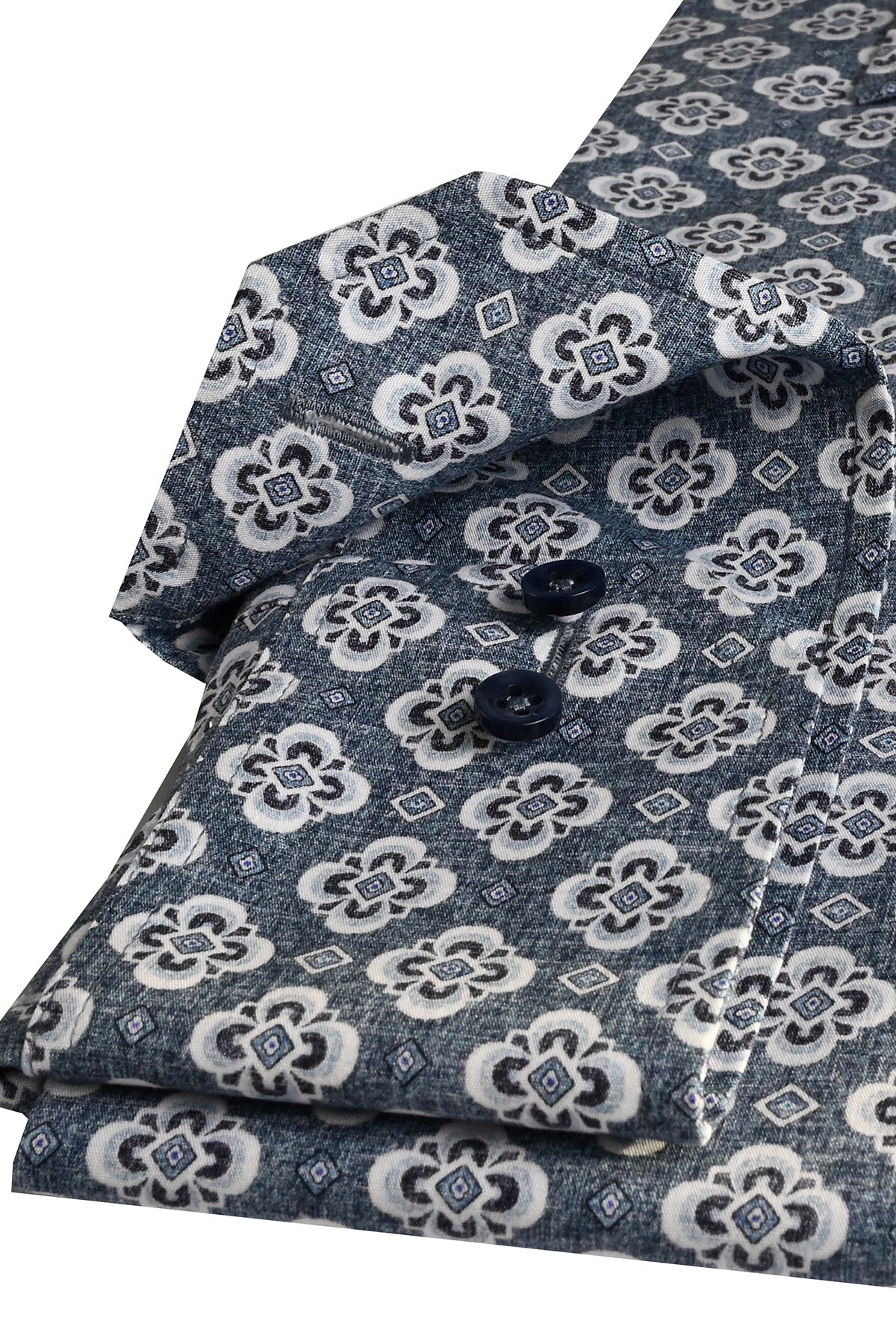 Blue patterned shirt regular fit