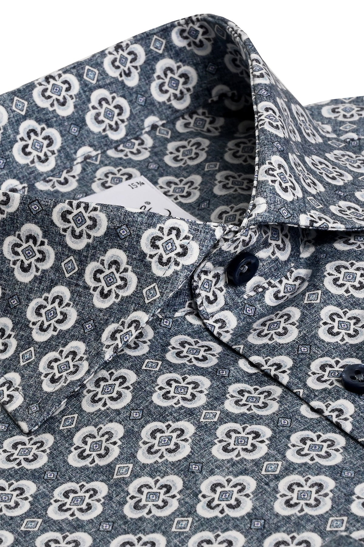 Blue patterned shirt regular fit