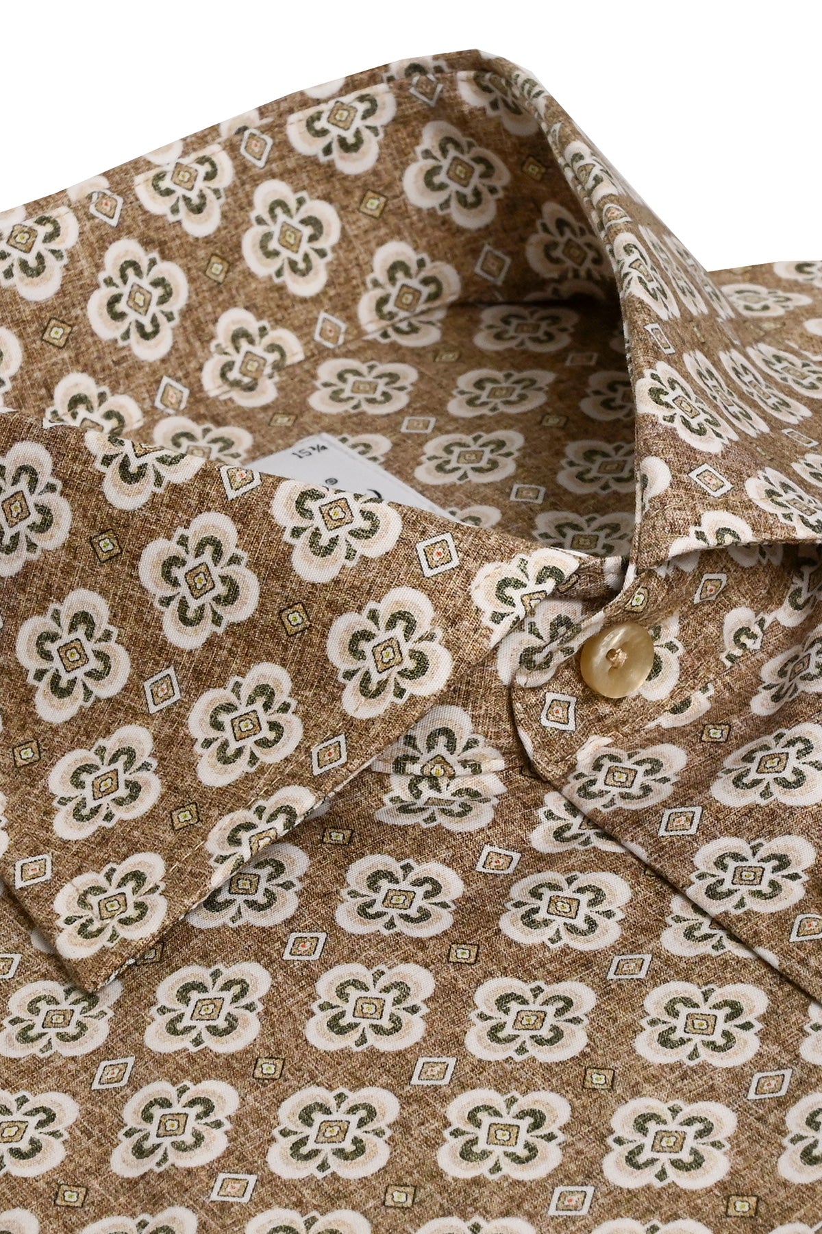 Brown printed slim fit shirt