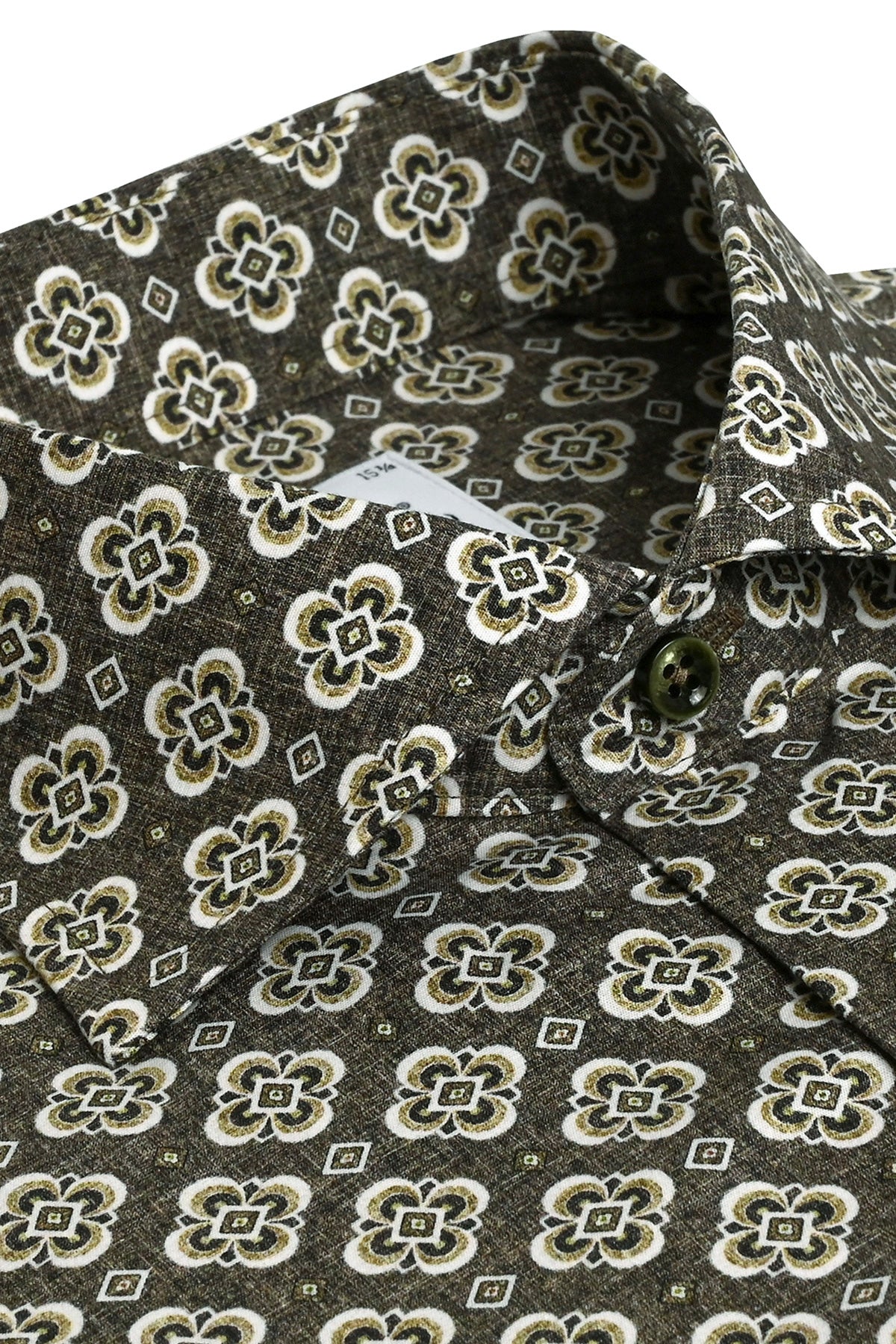 Green printed slim fit shirt