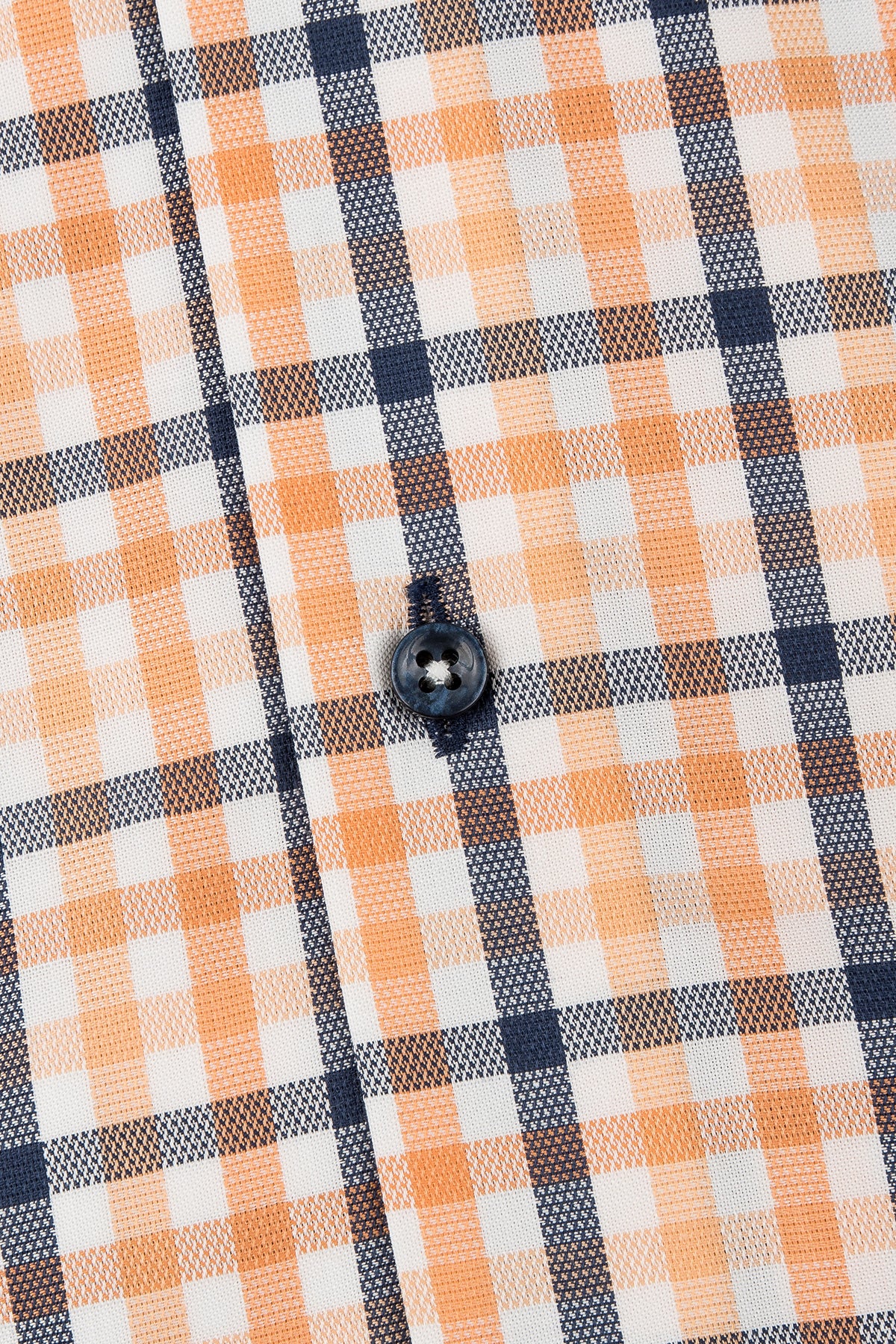 Orange checked short sleeve regular fit shirt