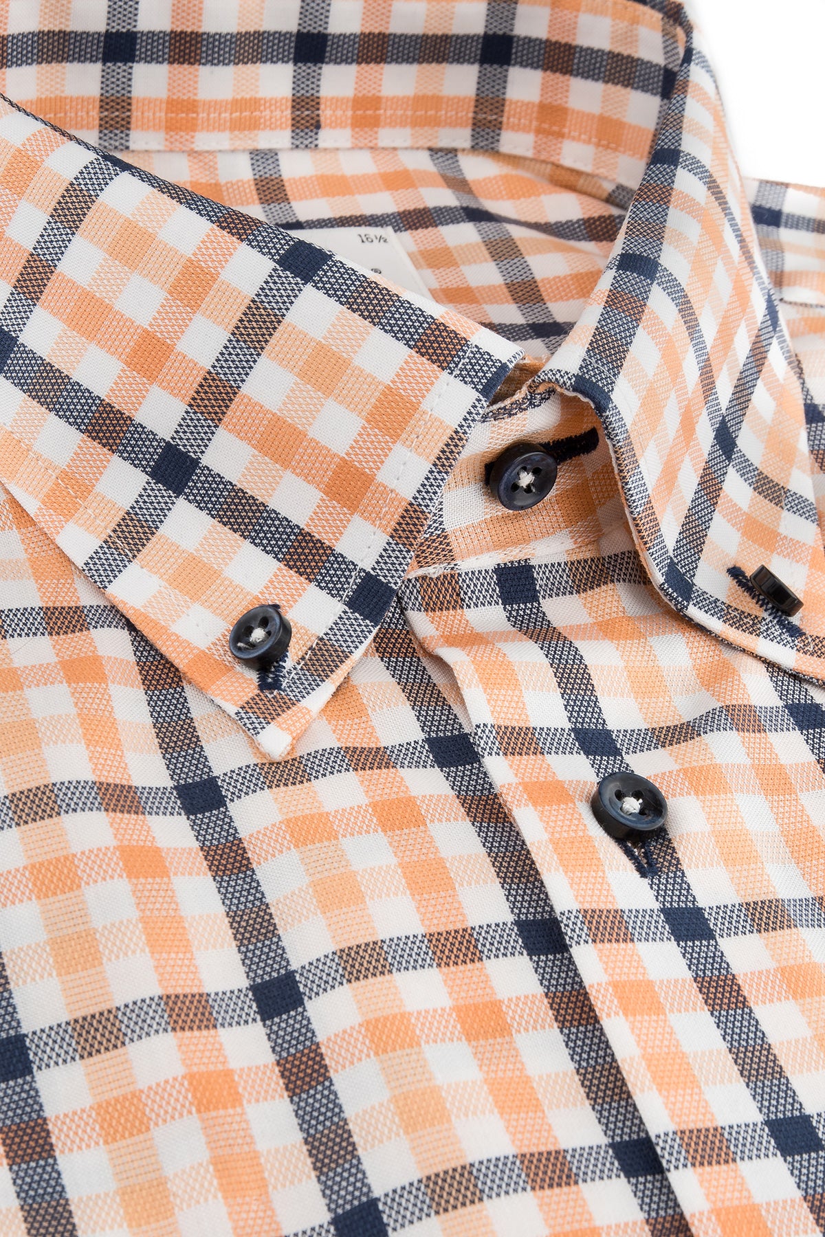 Orange checked short sleeve regular fit shirt