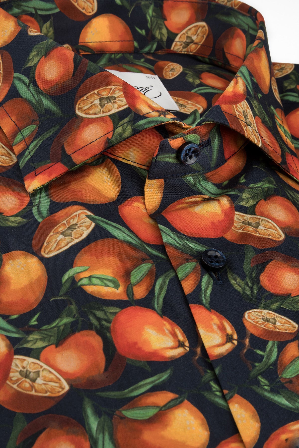 Orange printed short sleeve regular fit shirt