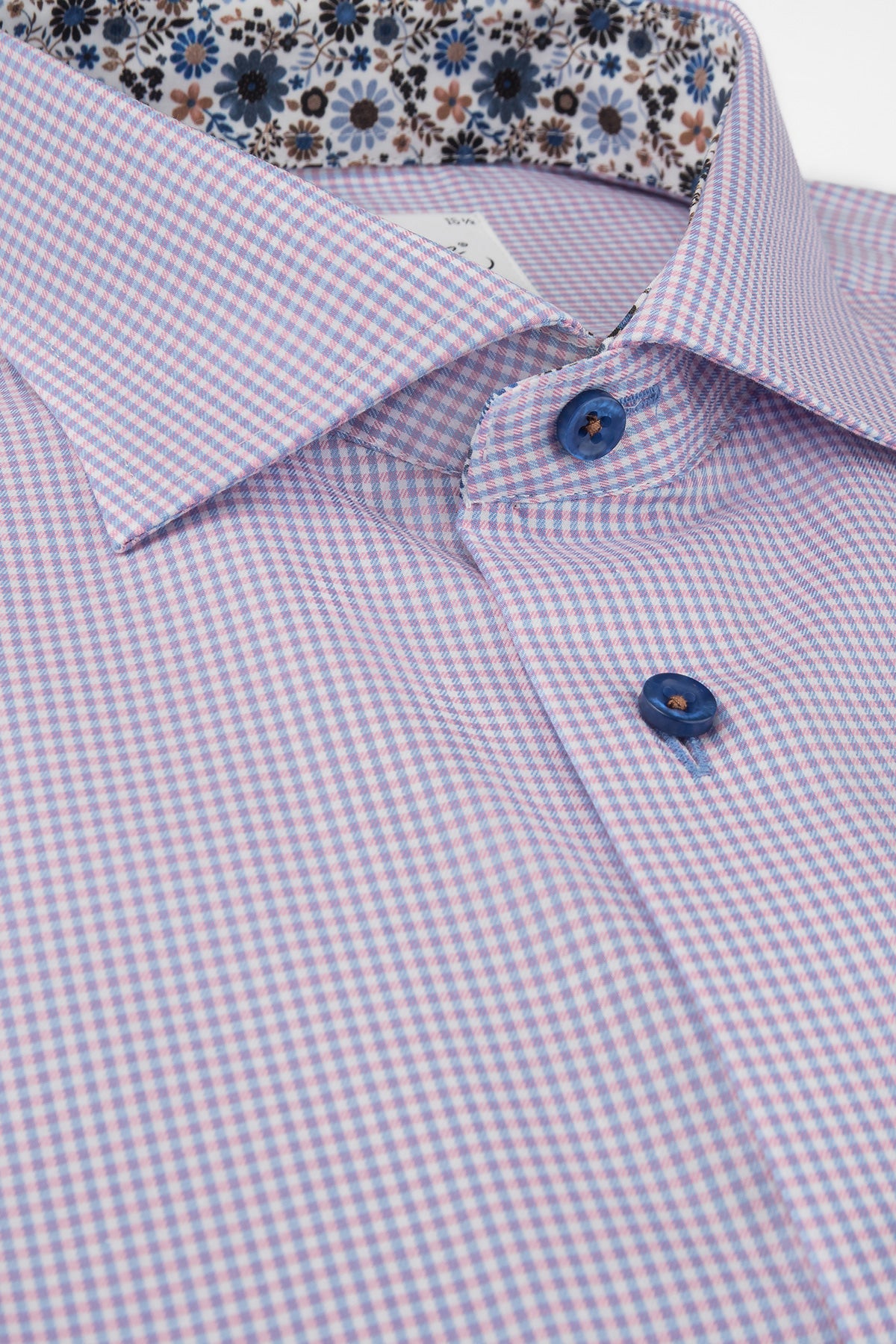 Purple checked regular fit shirt with contrast details