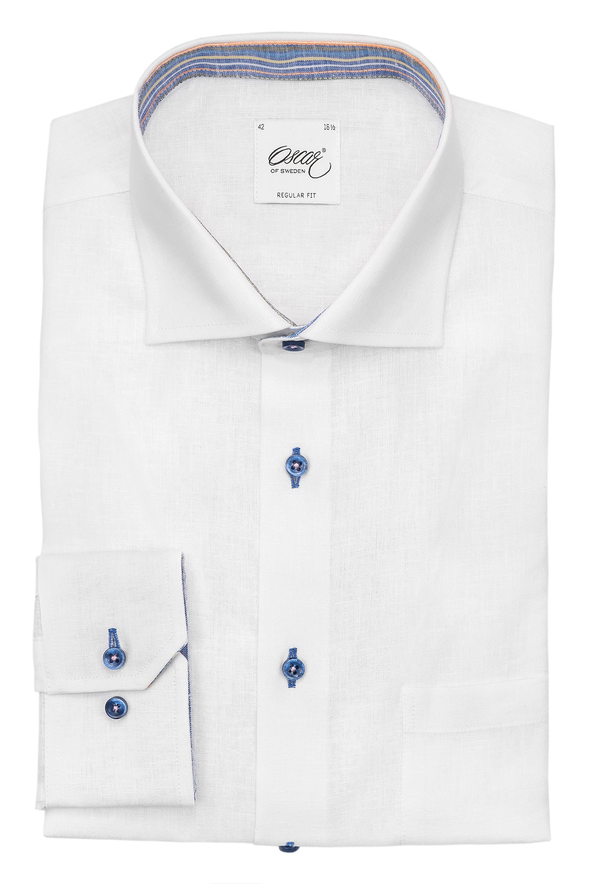 White regular fit shirt with contrast details