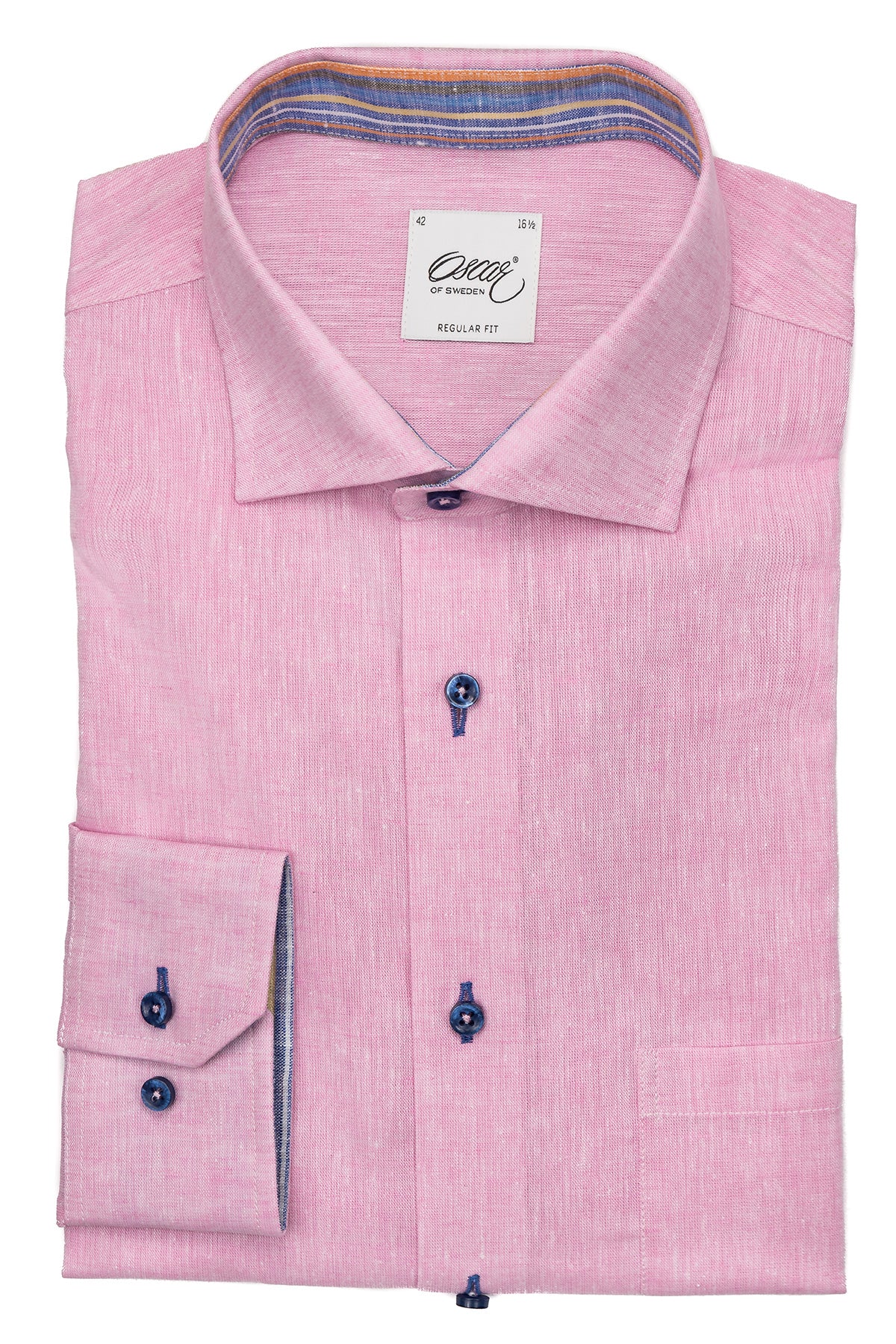 Pink regular fit shirt with contrast details