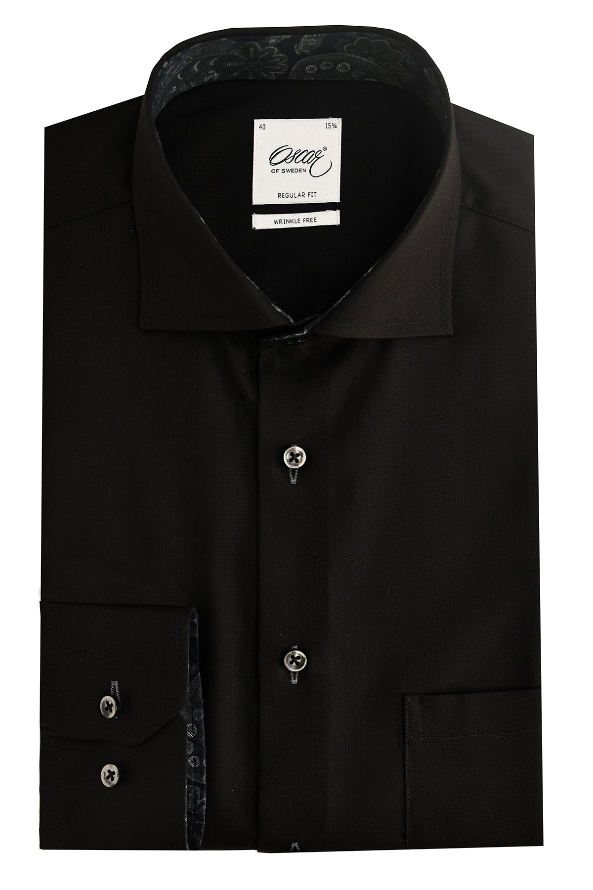 Black regular fit shirt with contrast details