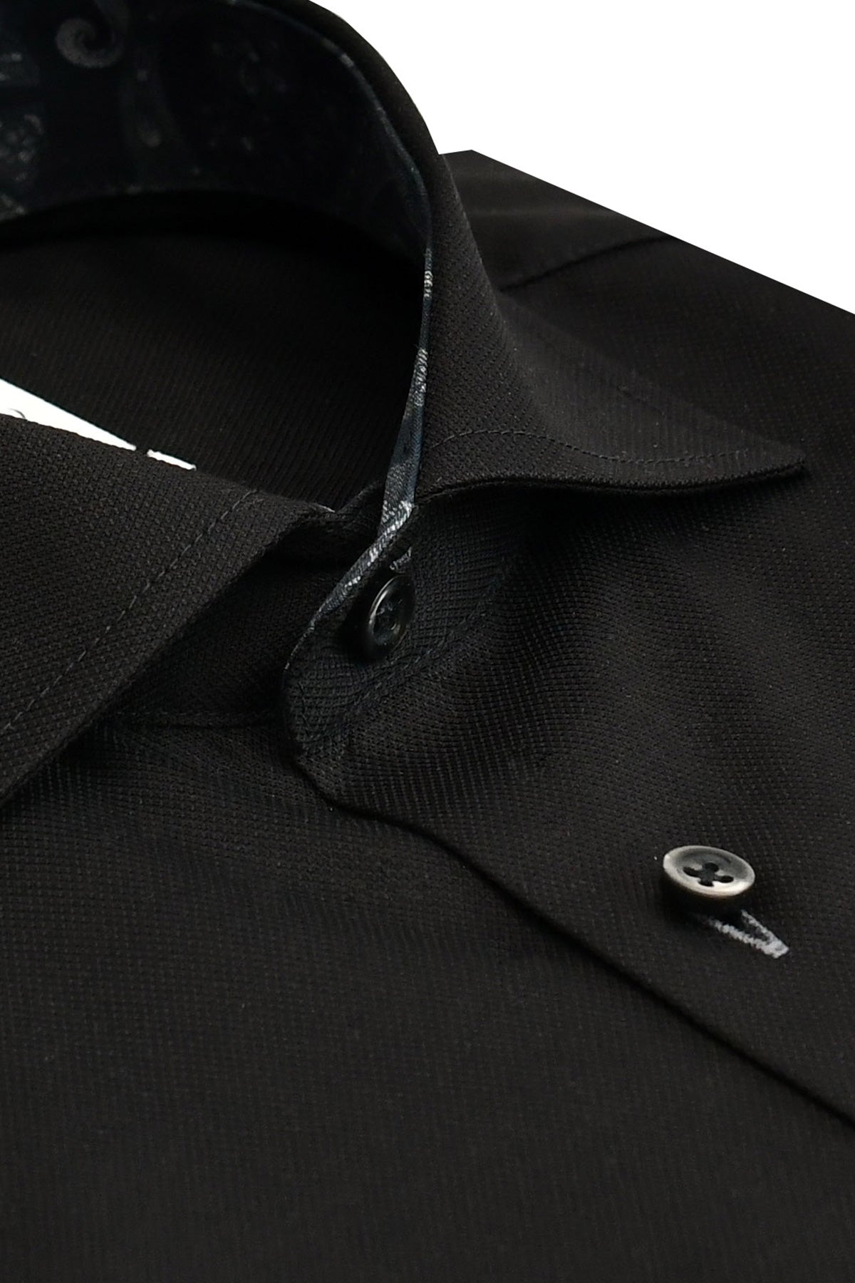 Black regular fit shirt with contrast details