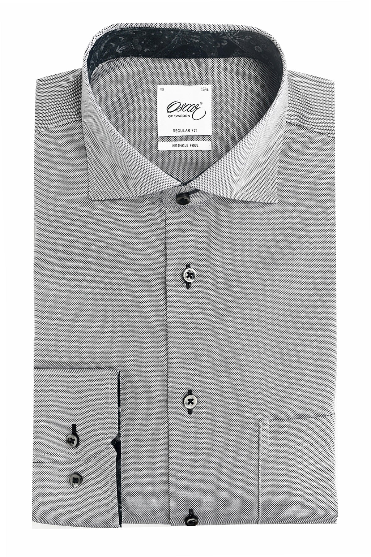 Grey slim fit shirt with contrast details