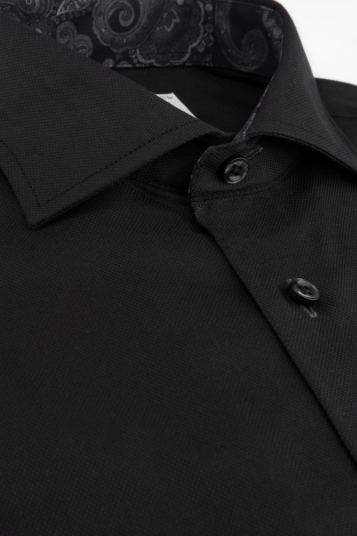 Black slim fit shirt with contrast details