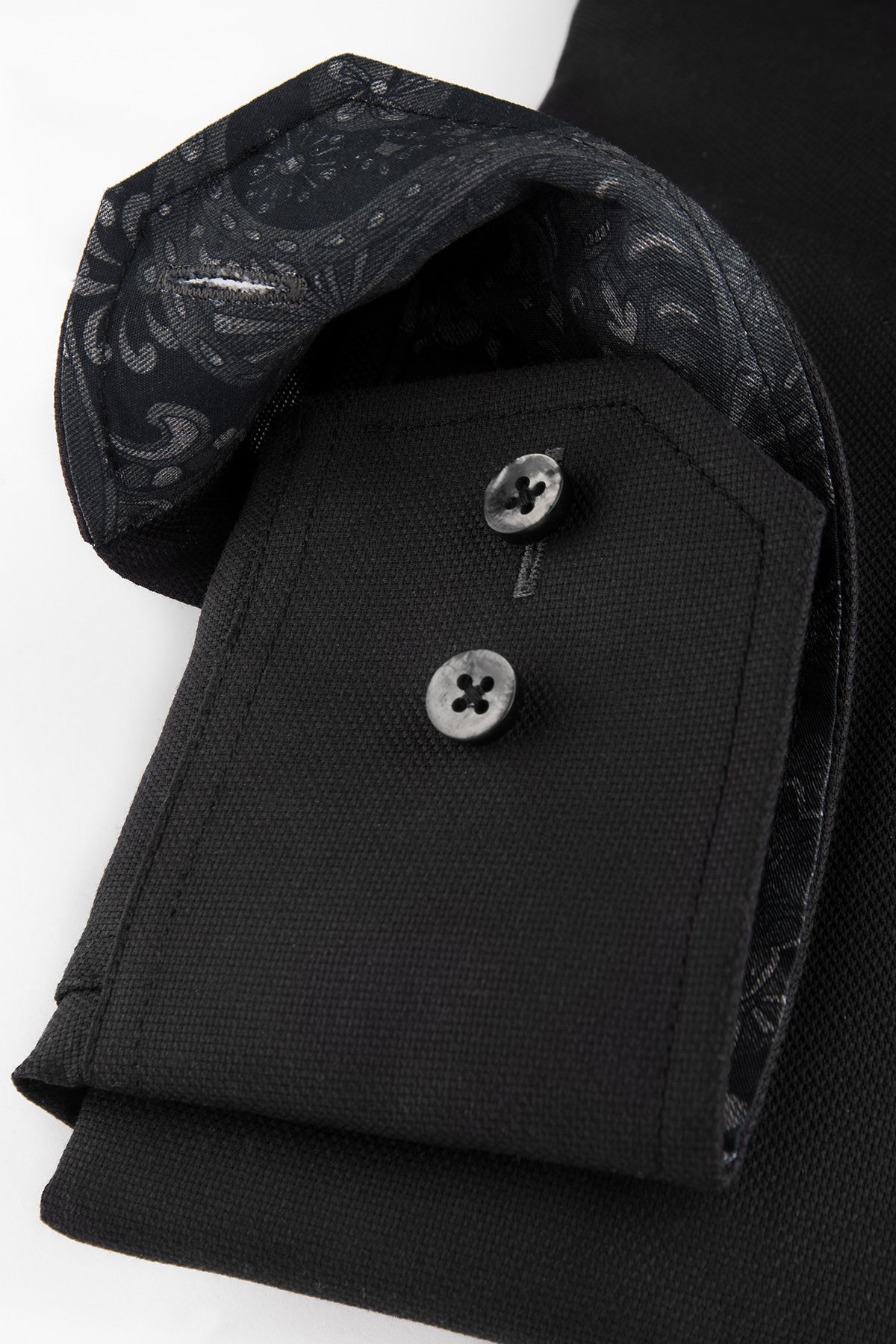 Black slim fit shirt with contrast details
