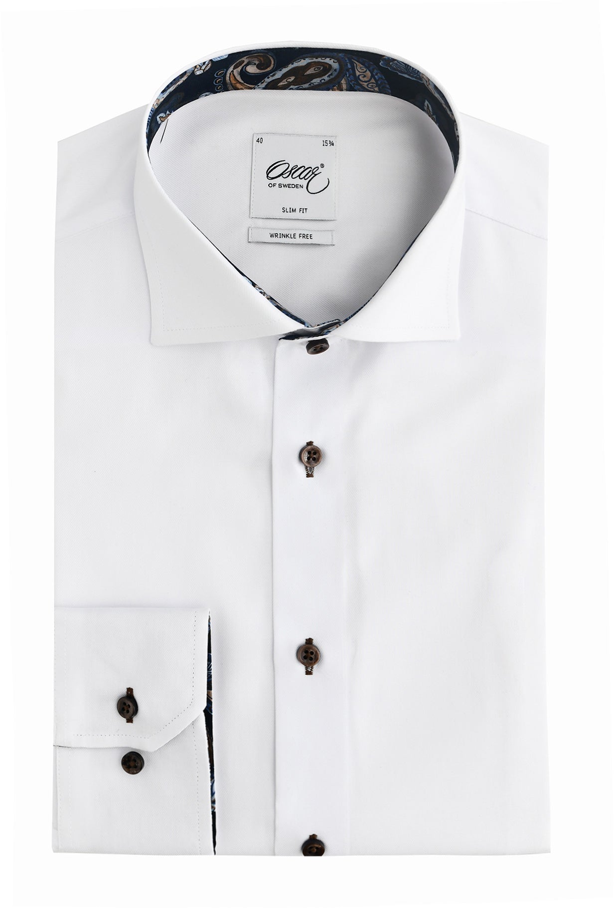 White regular fit shirt with contrast details