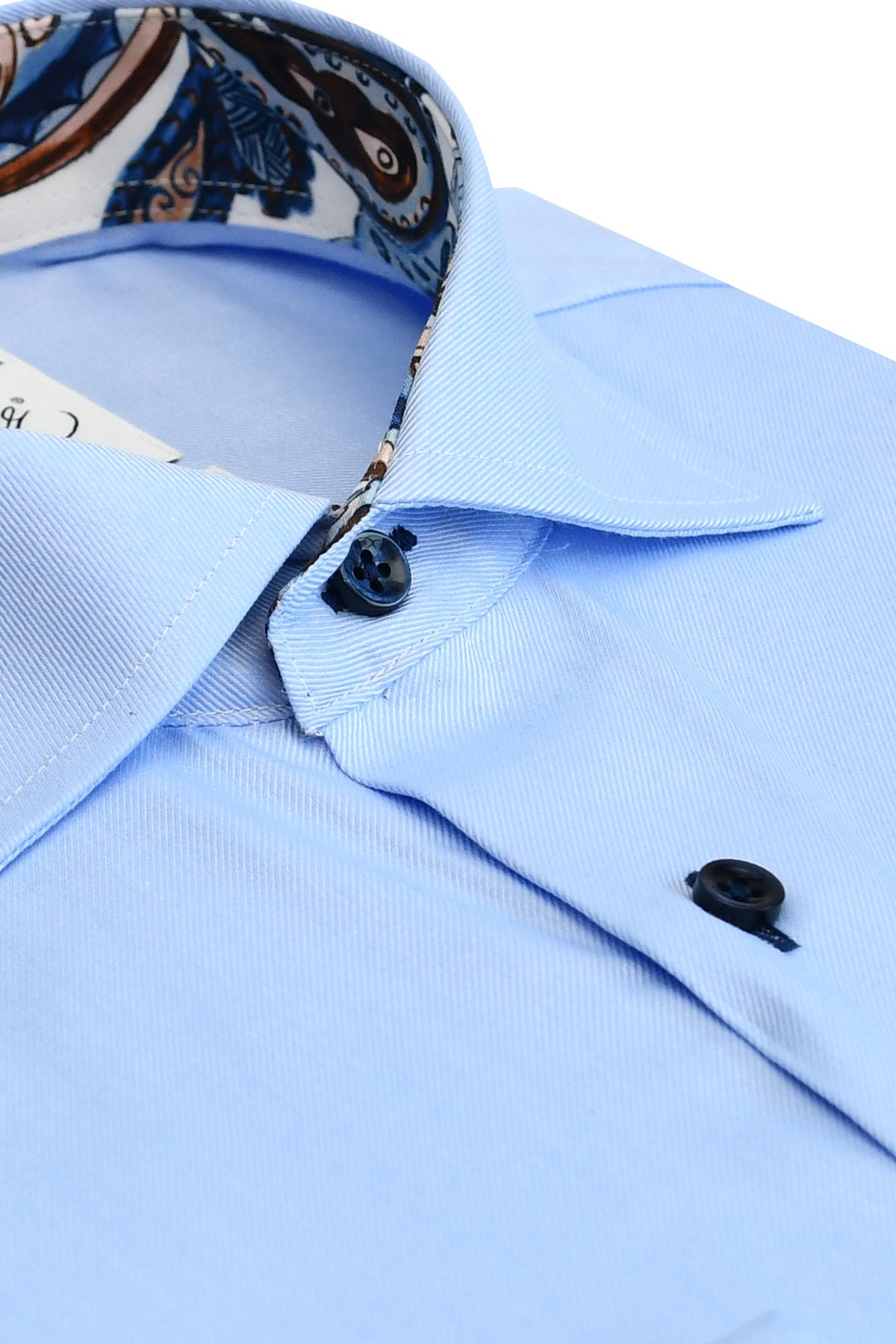 Light blue regular fit shirt with contrast details