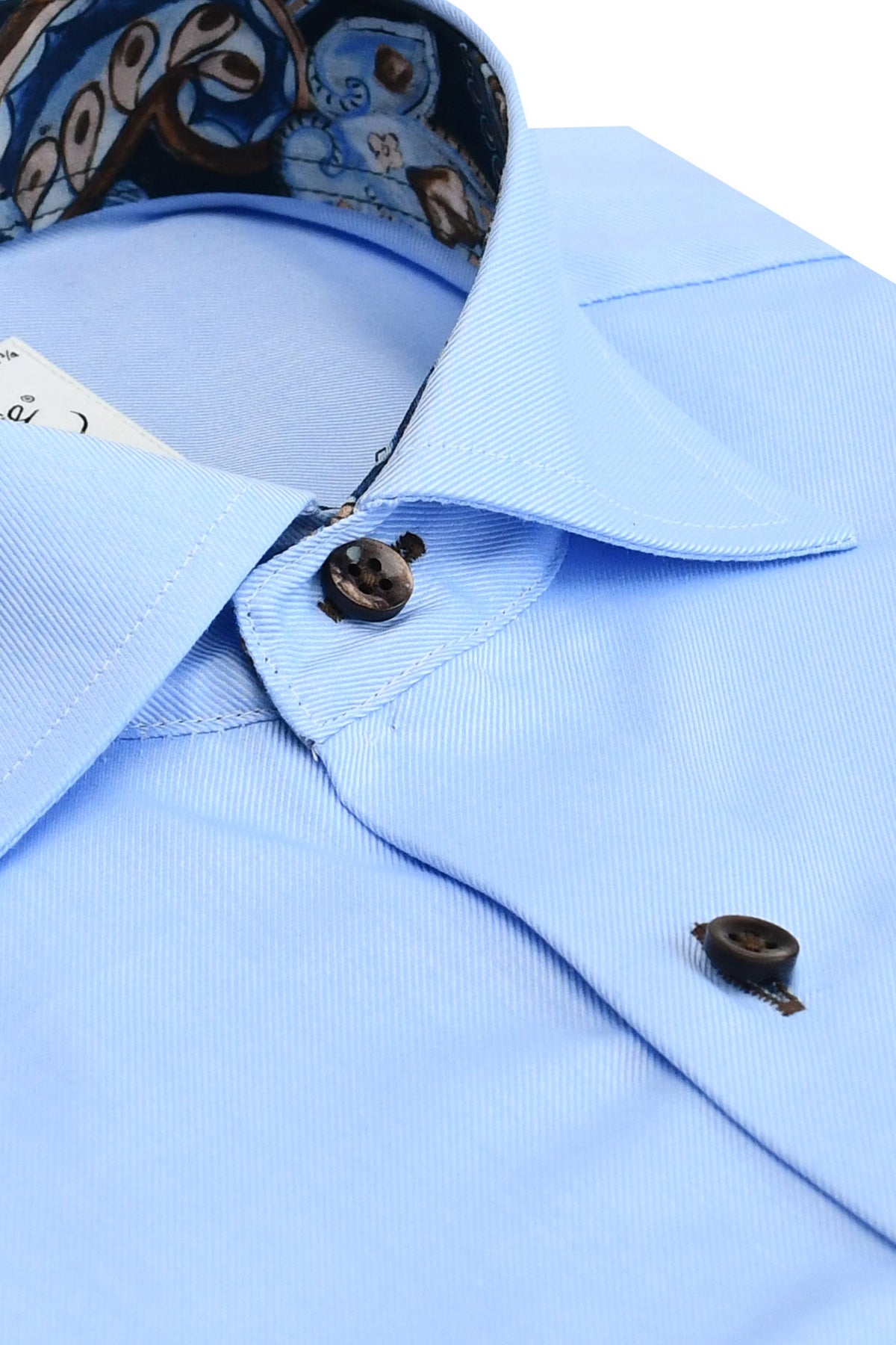 Light blue regular fit shirt with contrast details