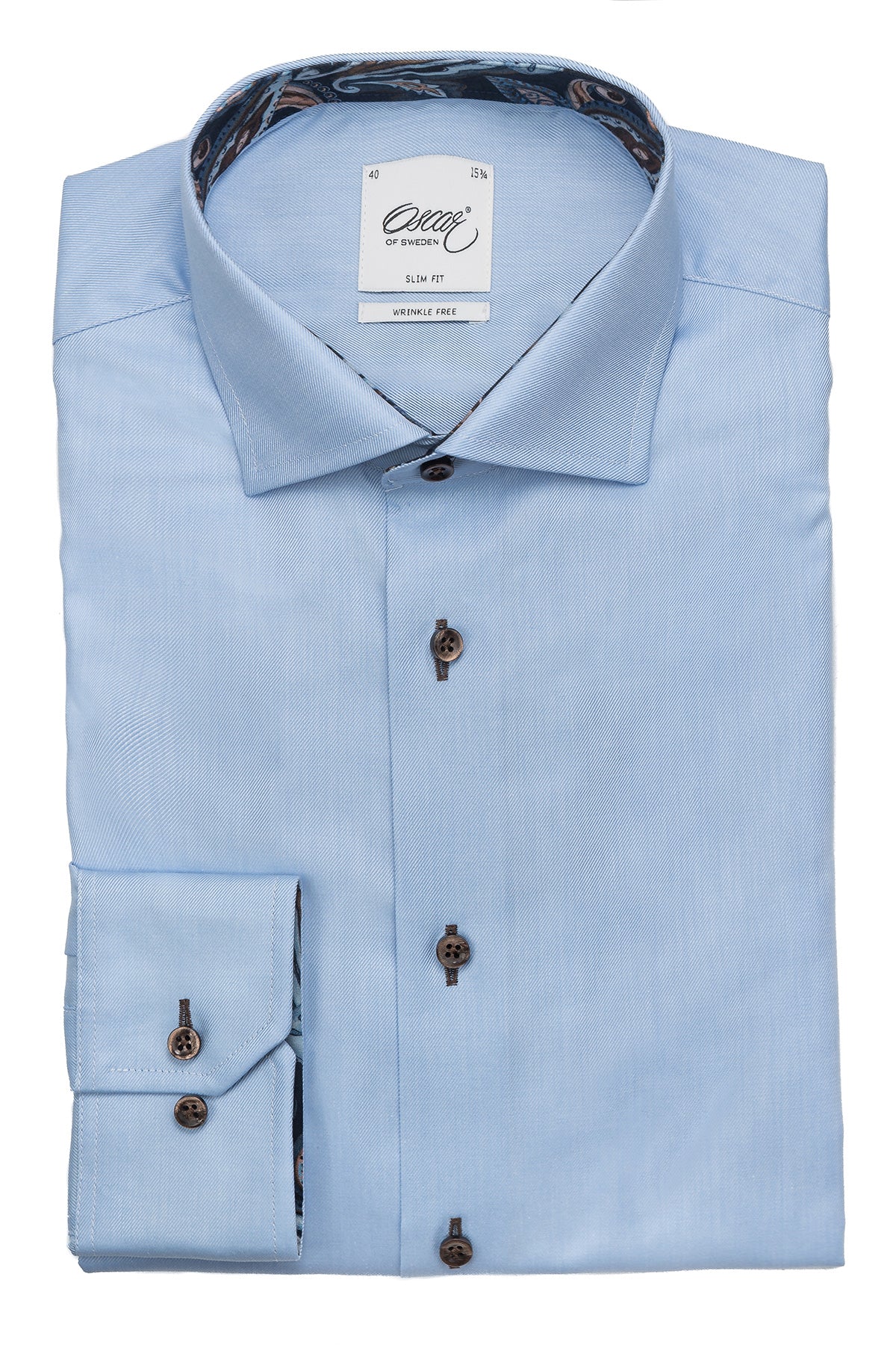 Light blue slim fit shirt with contrast details