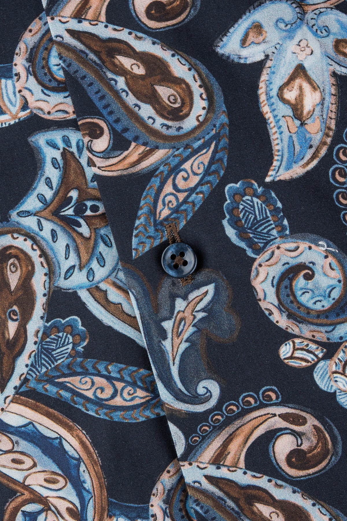 Blue paisley printed slim fit shirt